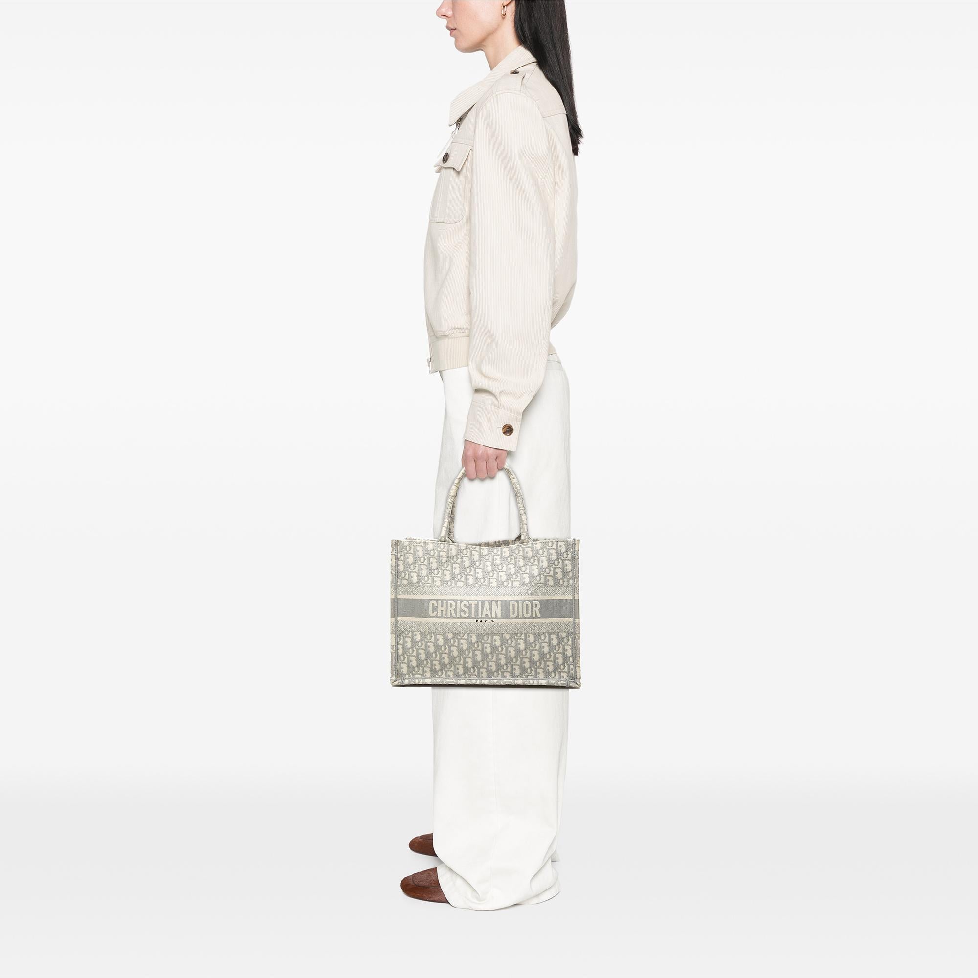 Dior Medium Oblique Embroidered Canvas Book Tote