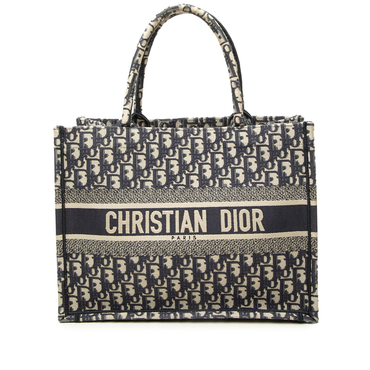 Dior Medium Oblique Embroidered Canvas Book Tote