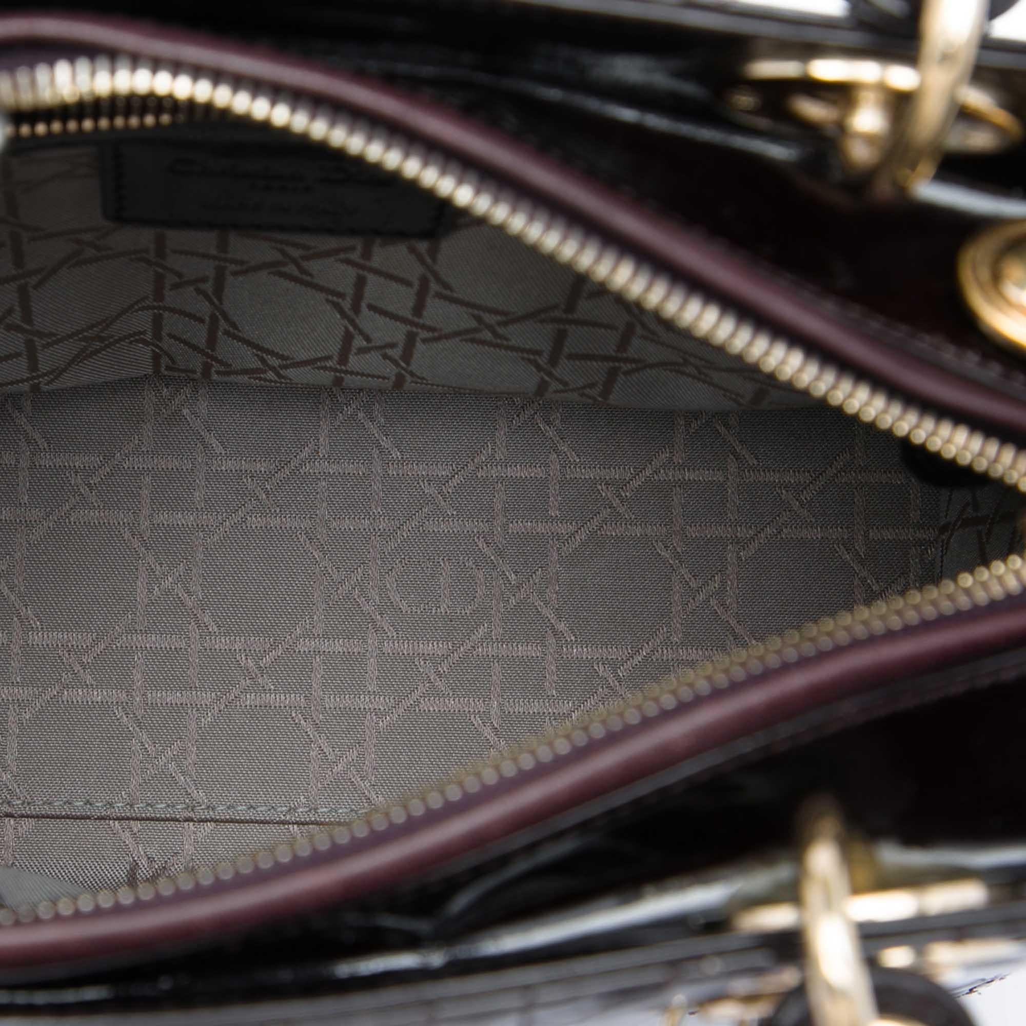 Dior Medium Patent Cannage Lady Dior