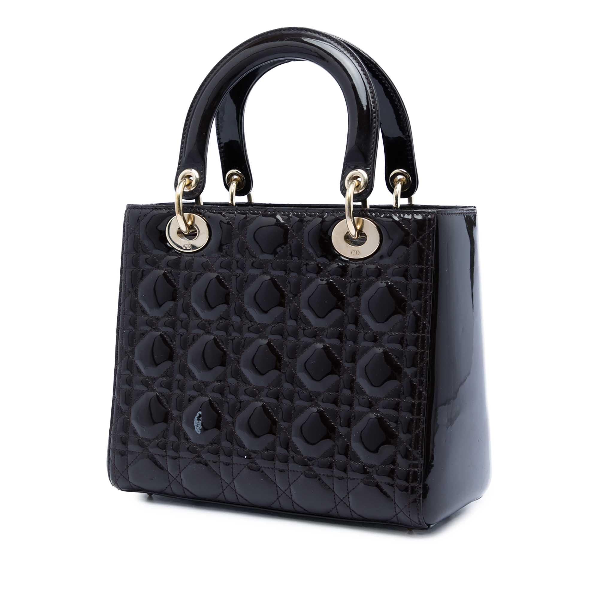 Dior Medium Patent Cannage Lady Dior