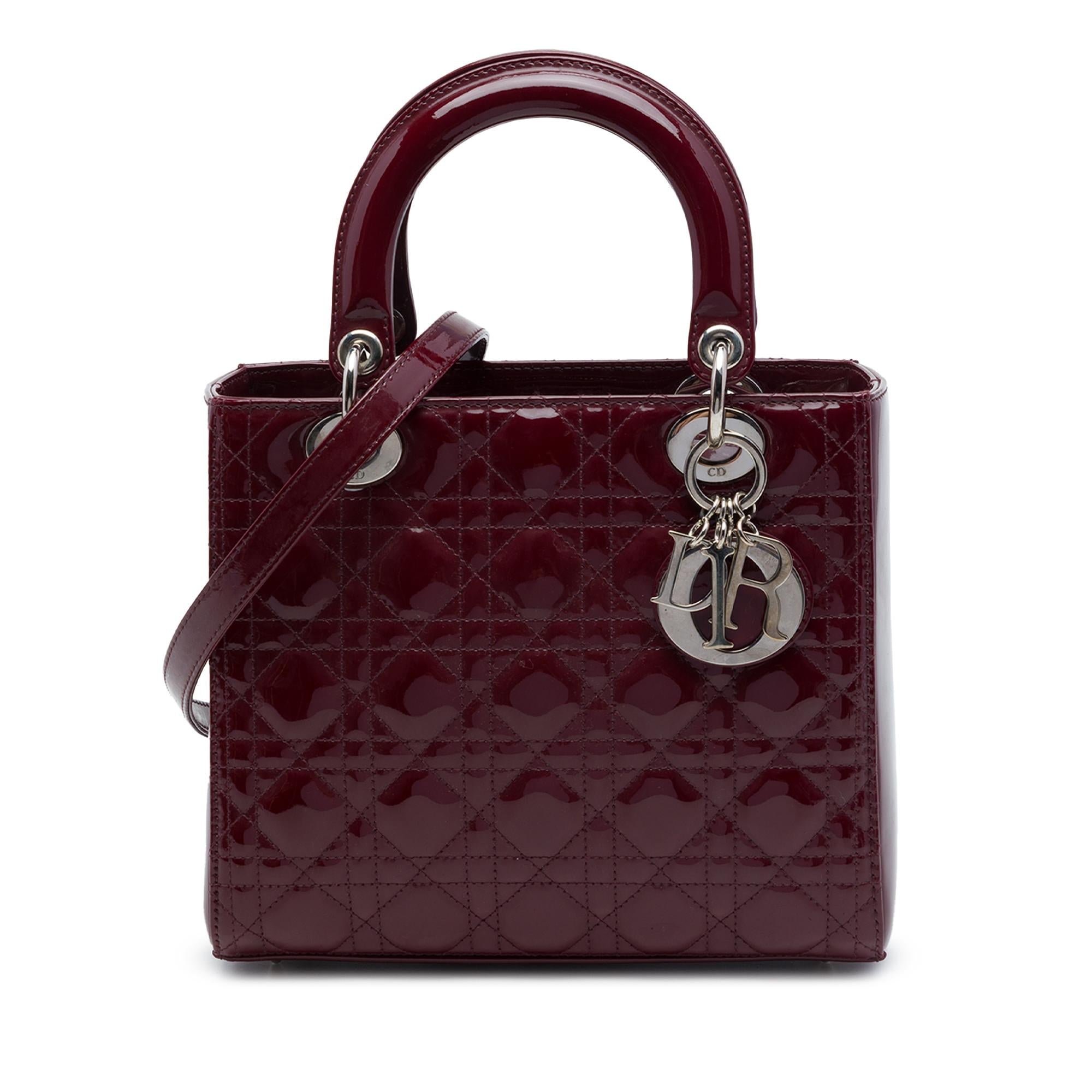 Dior Medium Patent Cannage Lady Dior