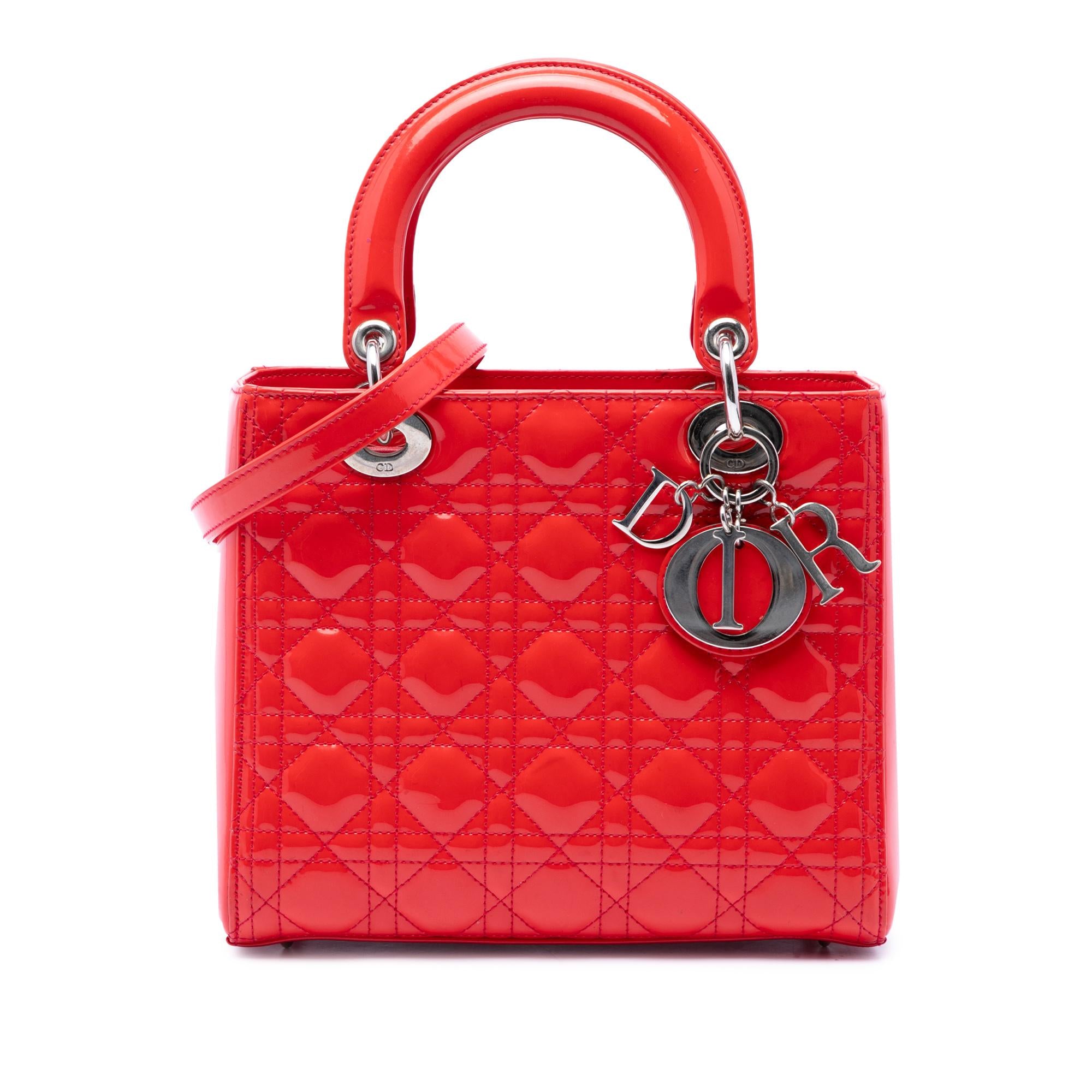 Dior Medium Patent Cannage Lady Dior