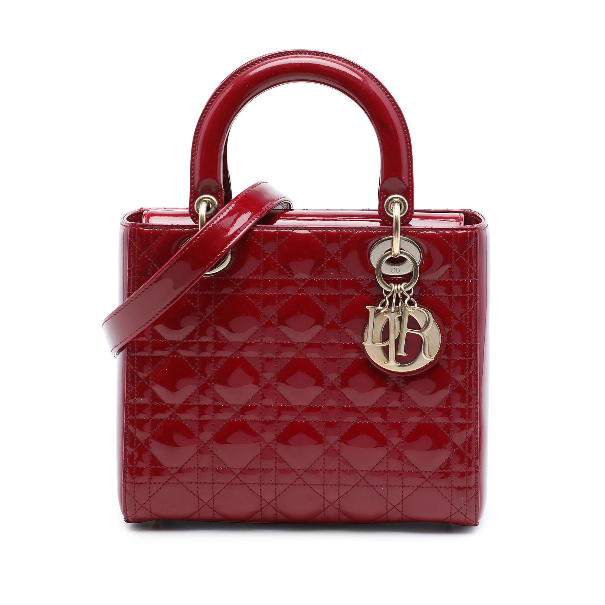 Dior Medium Patent Cannage Lady Dior