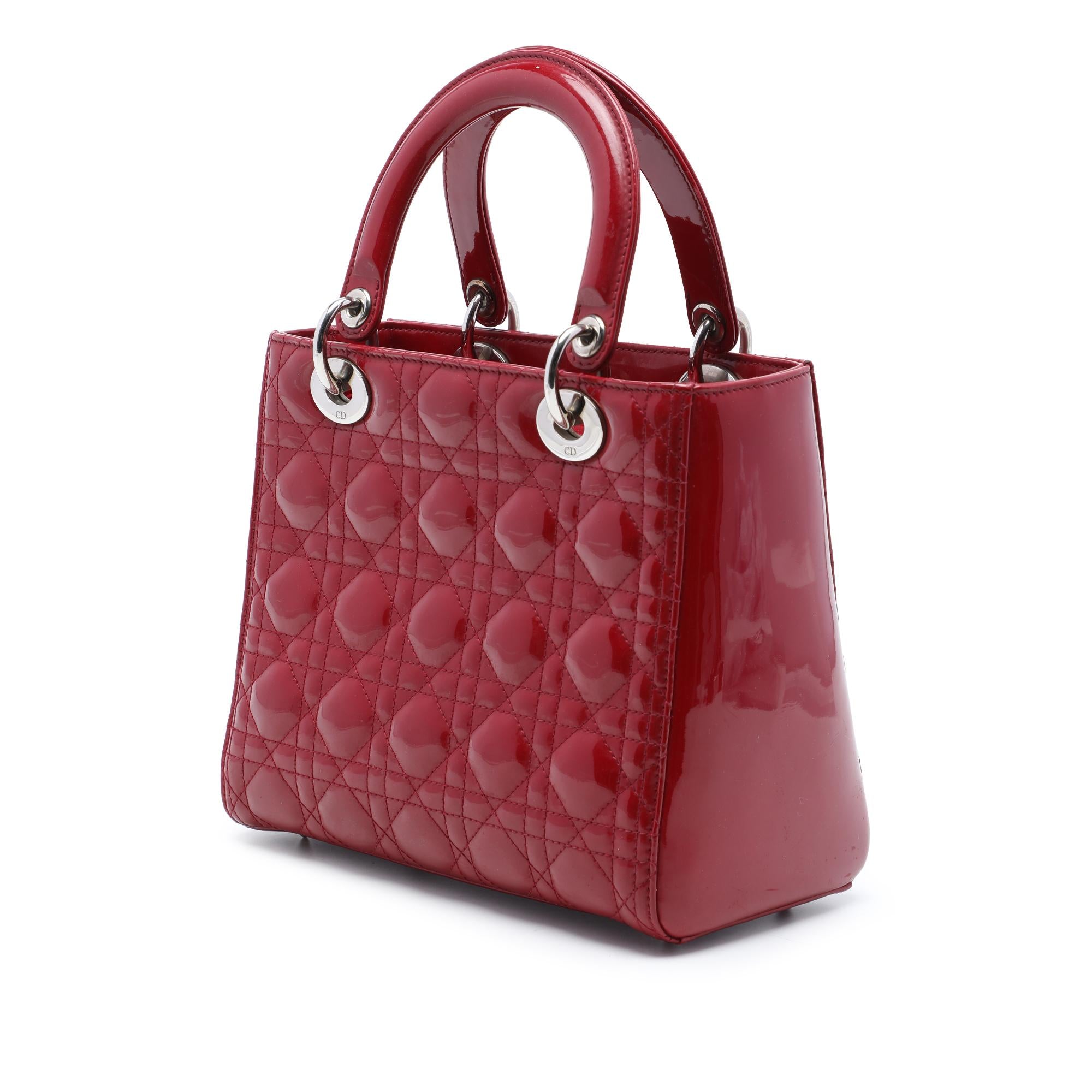 Dior Medium Patent Cannage Lady Dior