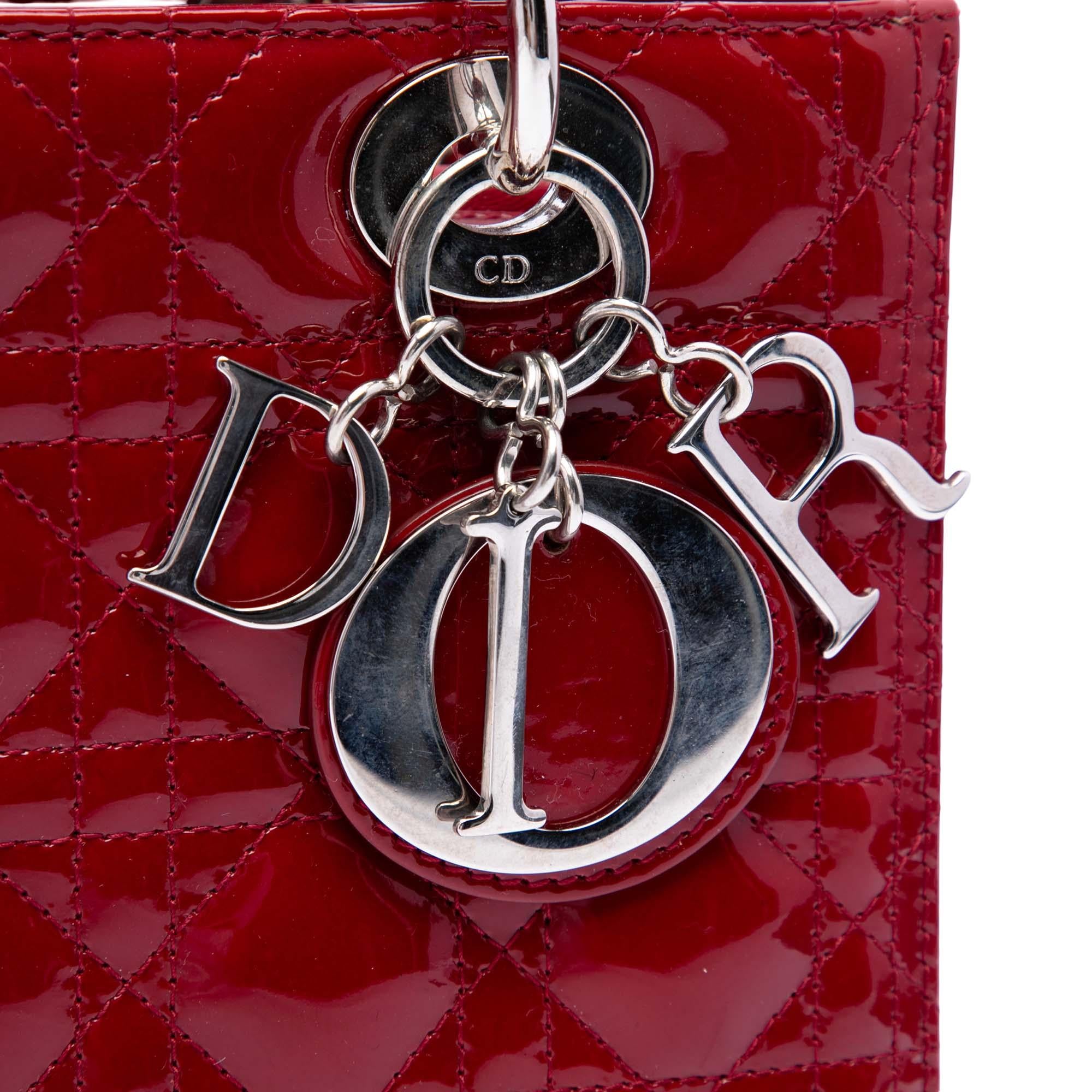 Dior Medium Patent Cannage Lady Dior