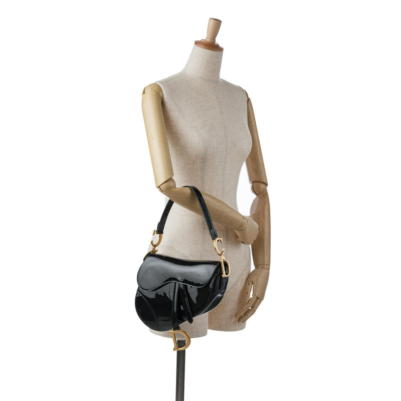 Dior Medium Patent Saddle Bag (SHG-Xmkf8J)