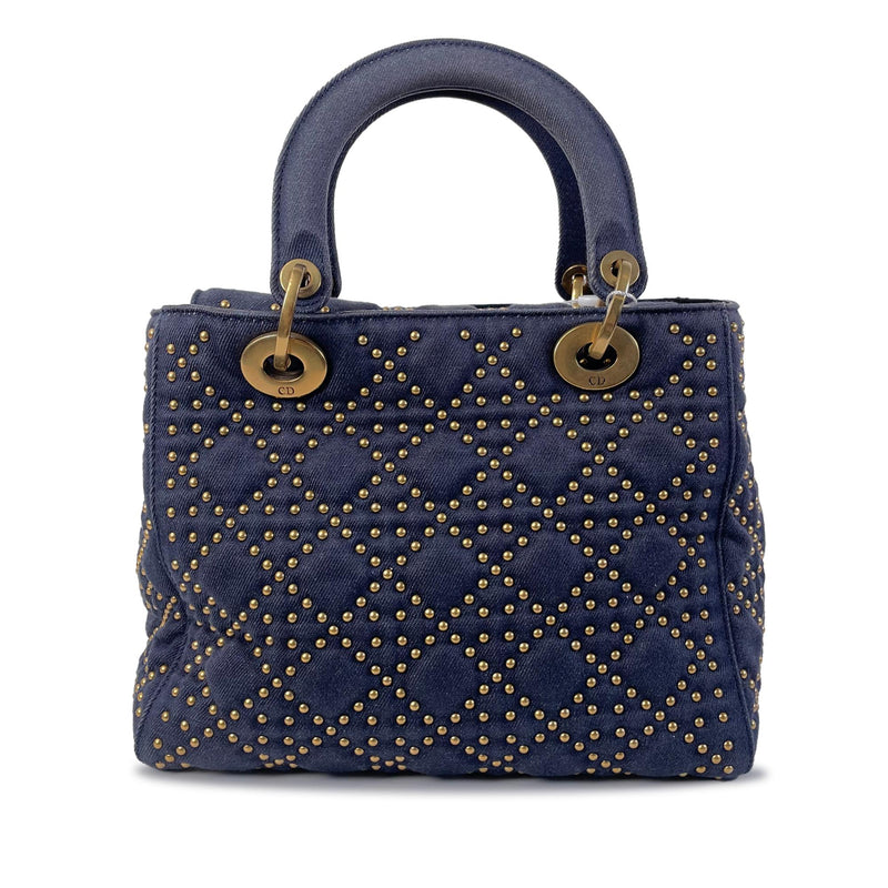 Dior Medium Studded Denim Supple Lady Dior (SHG-cNHN7T)