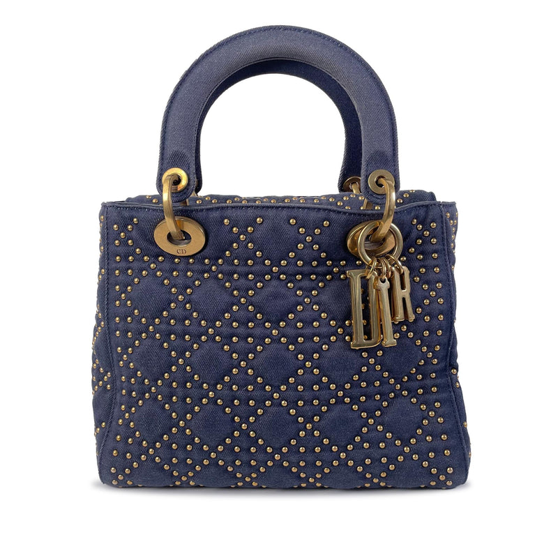 Dior Medium Studded Denim Supple Lady Dior (SHG-cNHN7T)