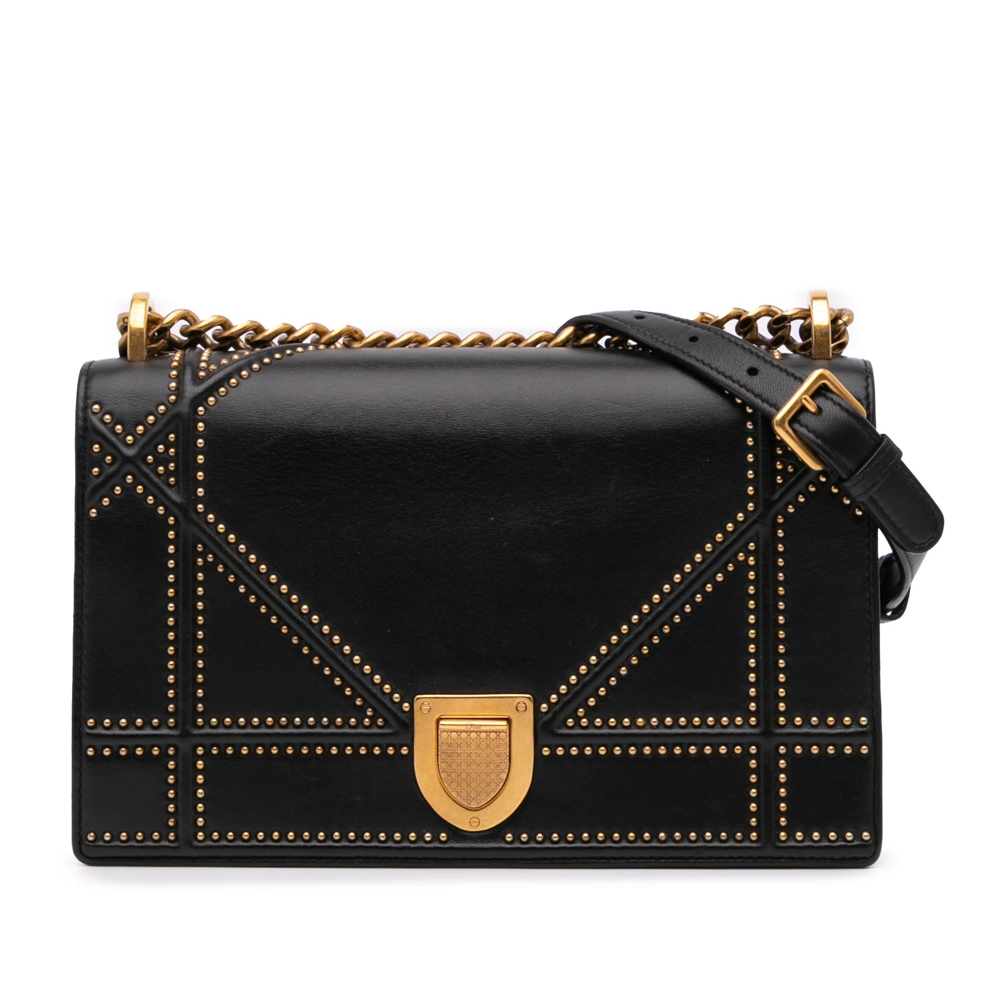 Dior Medium Studded Lambskin Diorama Flap