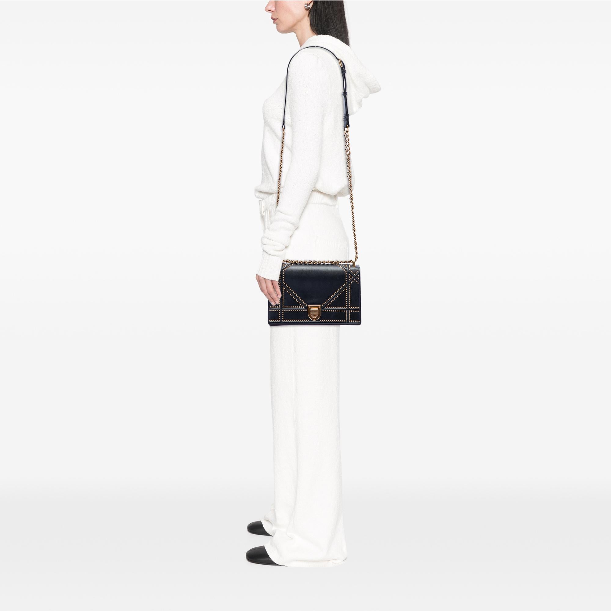 Dior Medium Studded Lambskin Diorama Flap