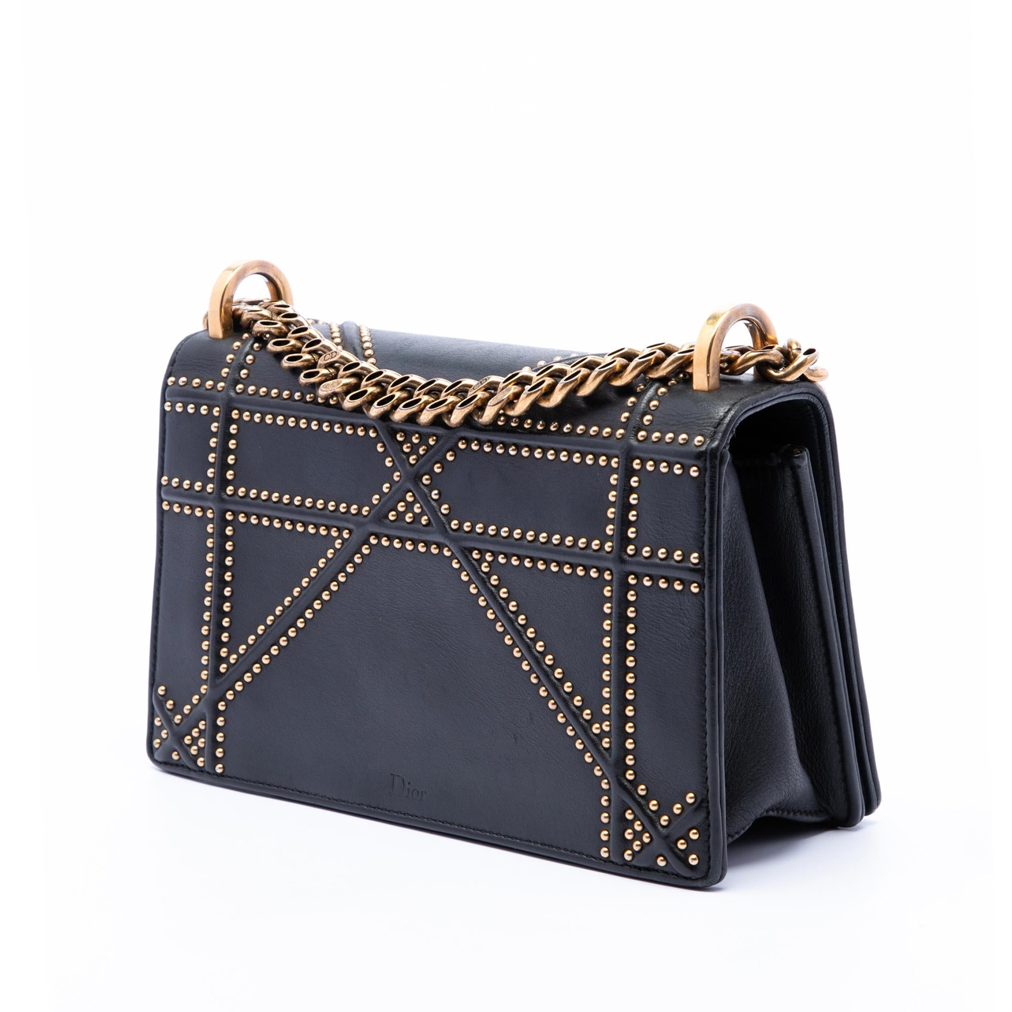 Dior Medium Studded Lambskin Diorama Flap