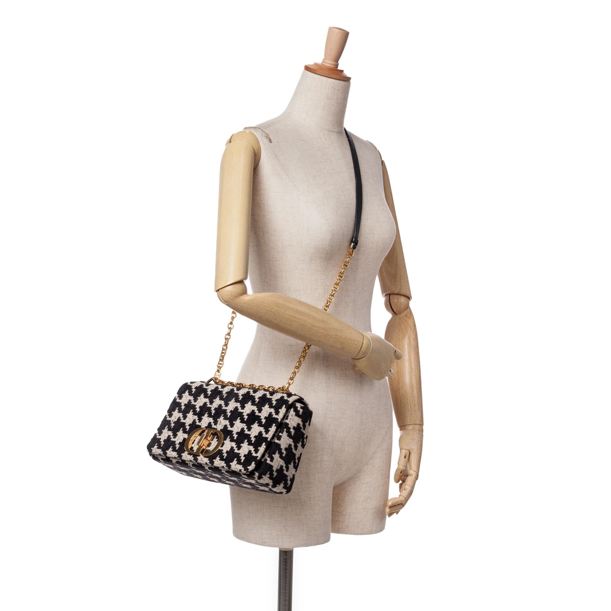Dior Medium Technical Canvas Macro Houndstooth Caro Bag
