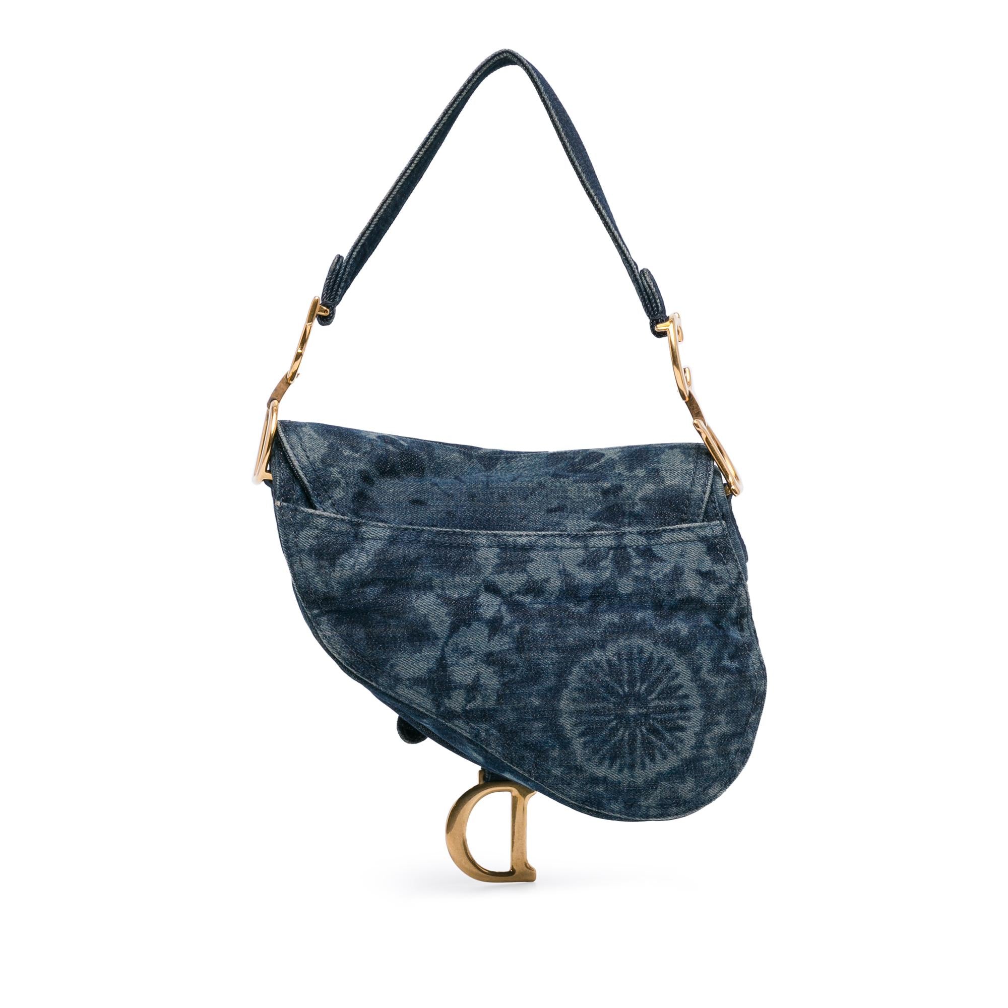 Dior Medium Tie Dye Printed Denim Saddle Bag (SHG-Oy4G3x)