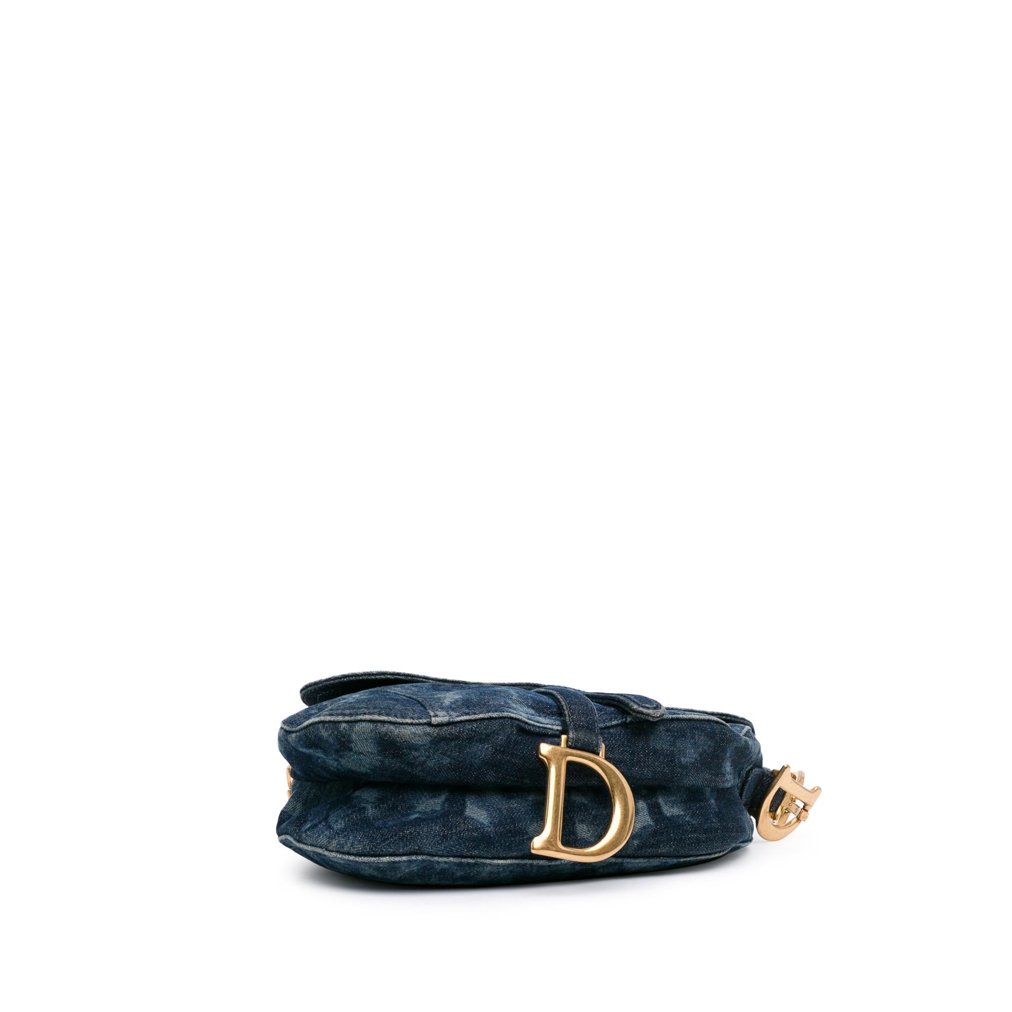 Dior Medium Tie Dye Printed Denim Saddle Bag (SHG-Oy4G3x)