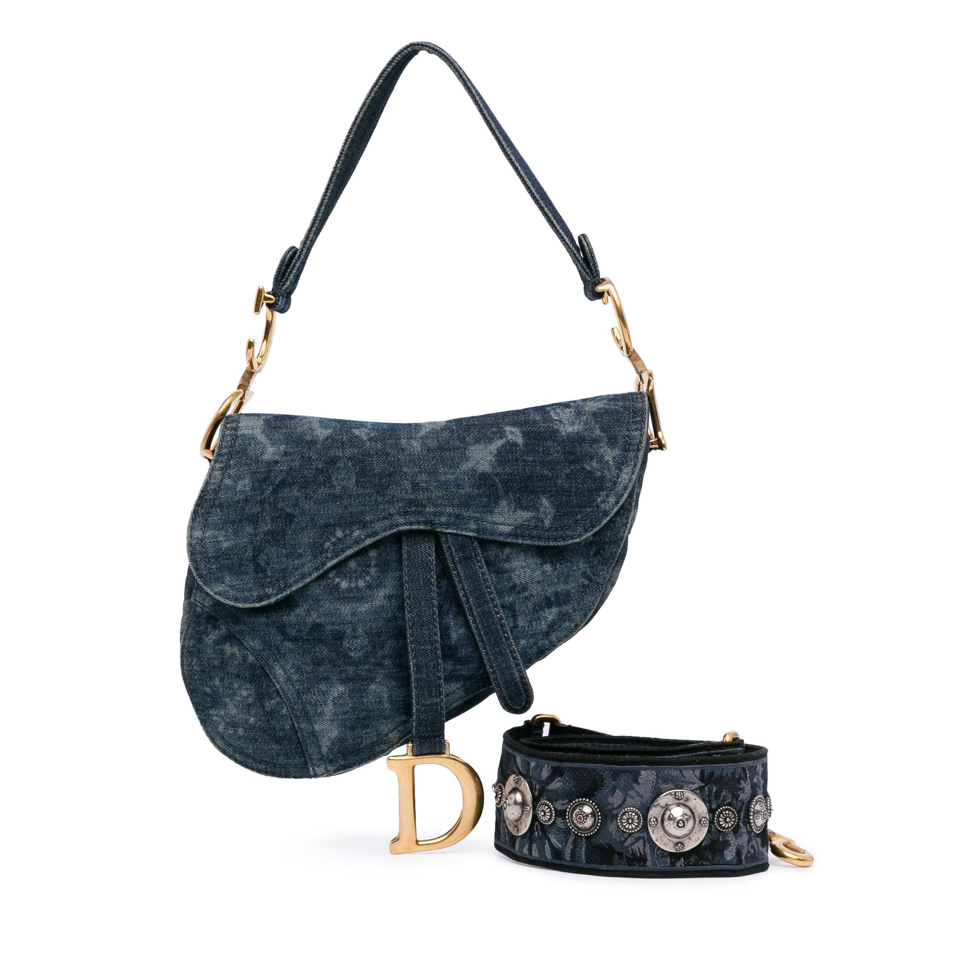 Dior Medium Tie Dye Printed Denim Saddle Bag (SHG-Oy4G3x)