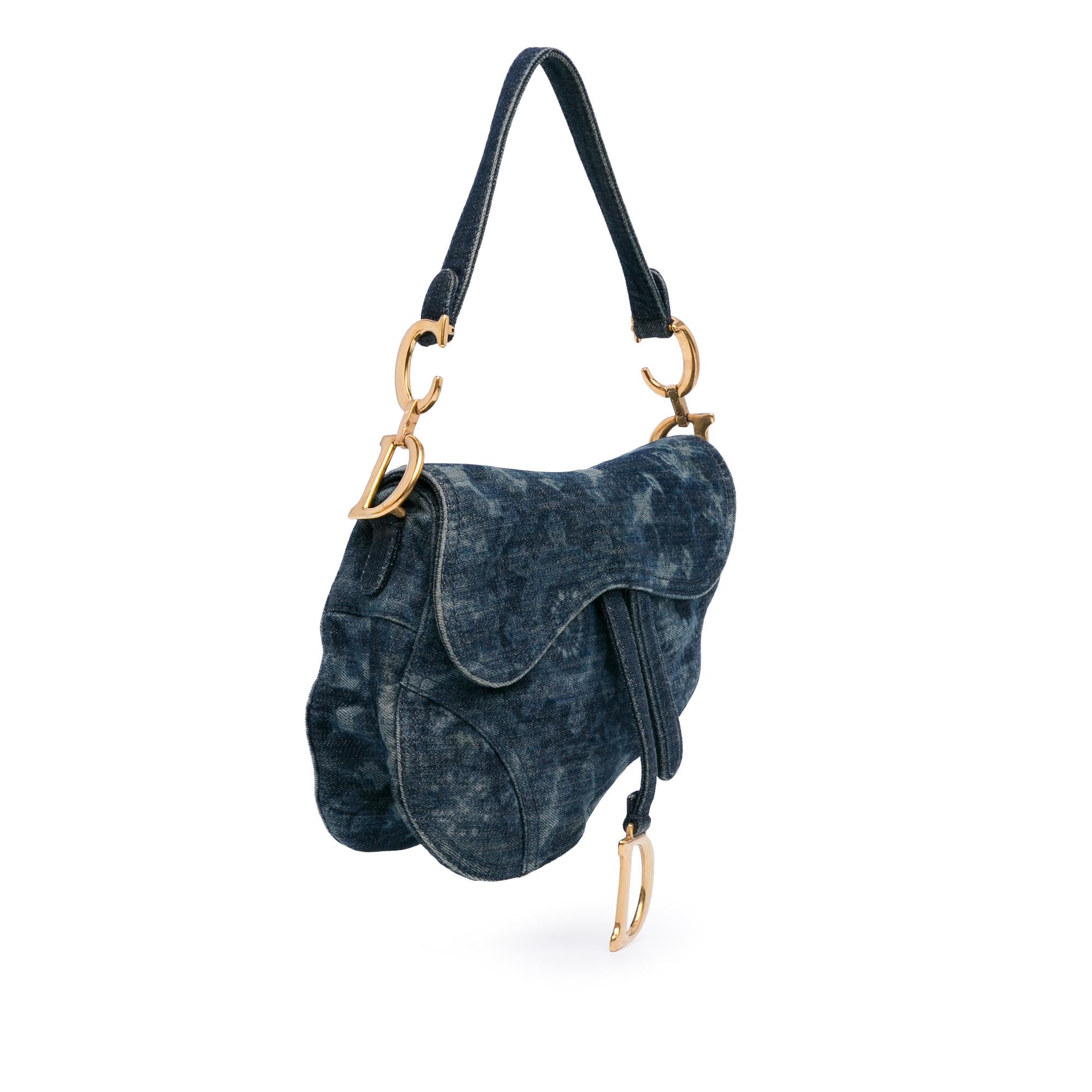 Dior Medium Tie Dye Printed Denim Saddle Bag (SHG-Oy4G3x)