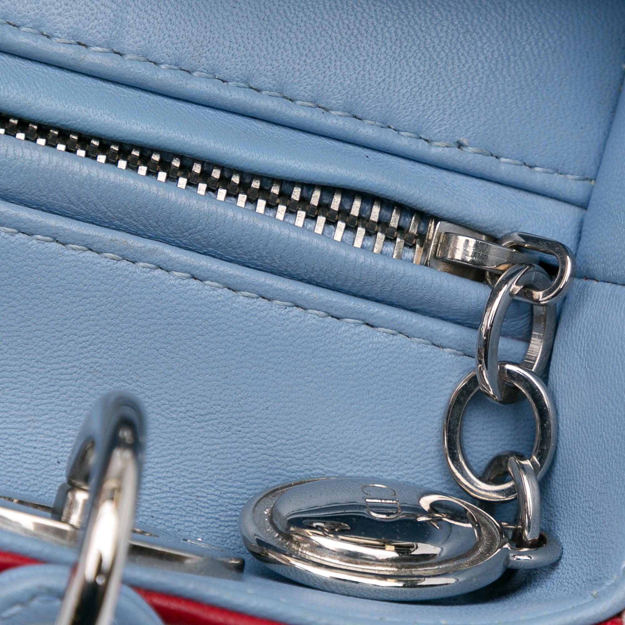 Dior Medium Tricolor Lambskin Cannage Lady Dior