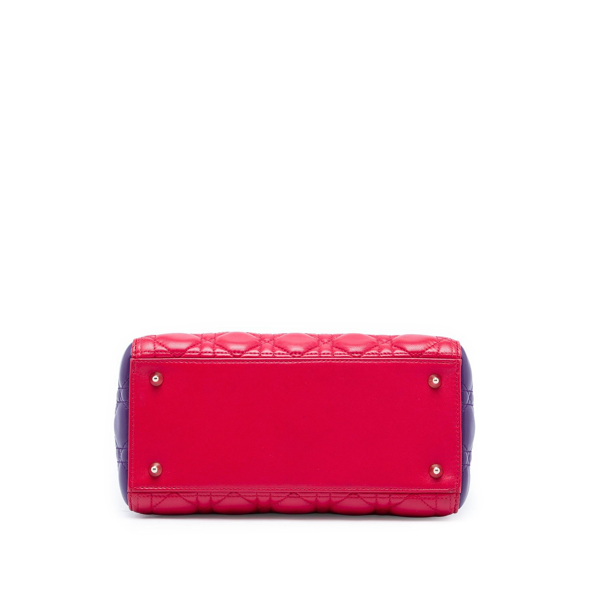 Dior Medium Tricolor Lambskin Cannage Lady Dior