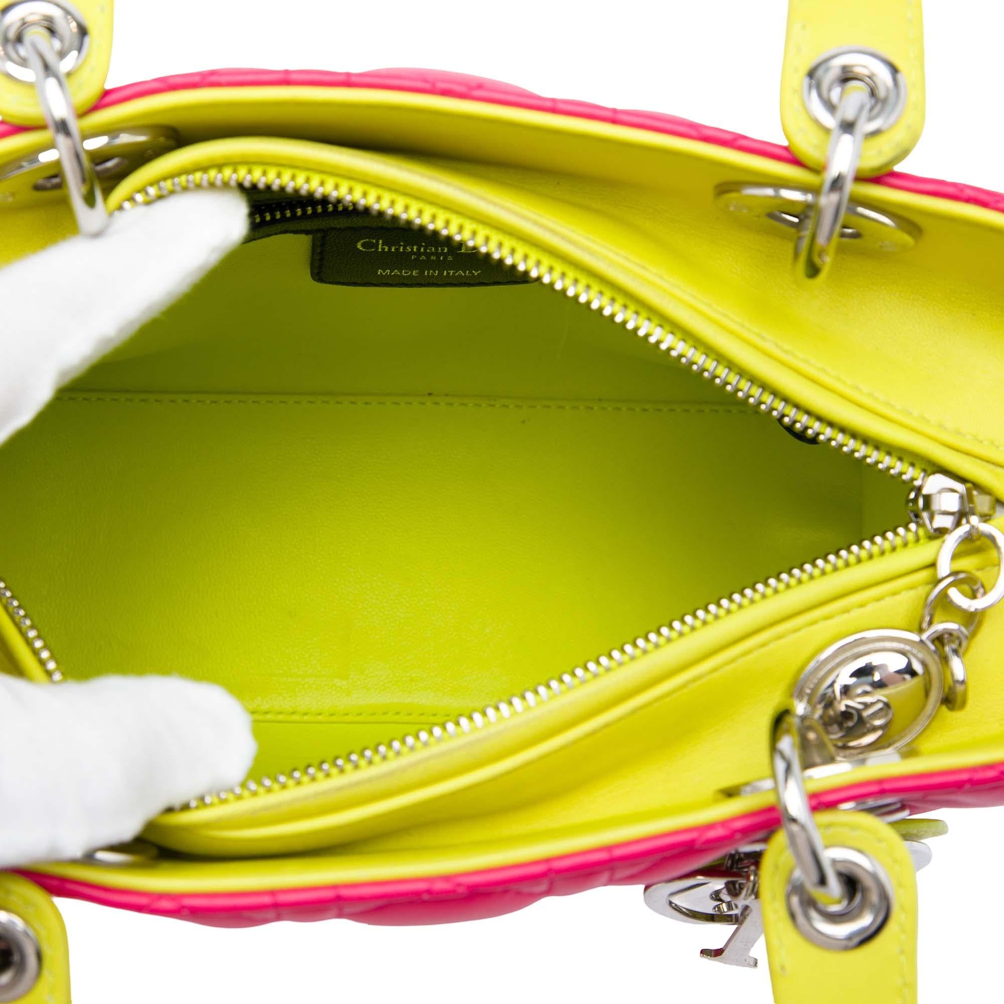 Dior Medium Tricolor Lambskin Cannage Lady Dior