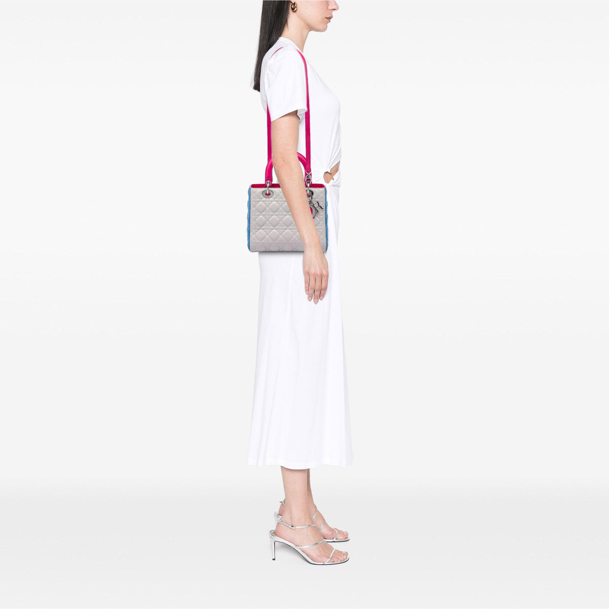 Dior Medium Tricolor Lambskin Cannage Lady Dior