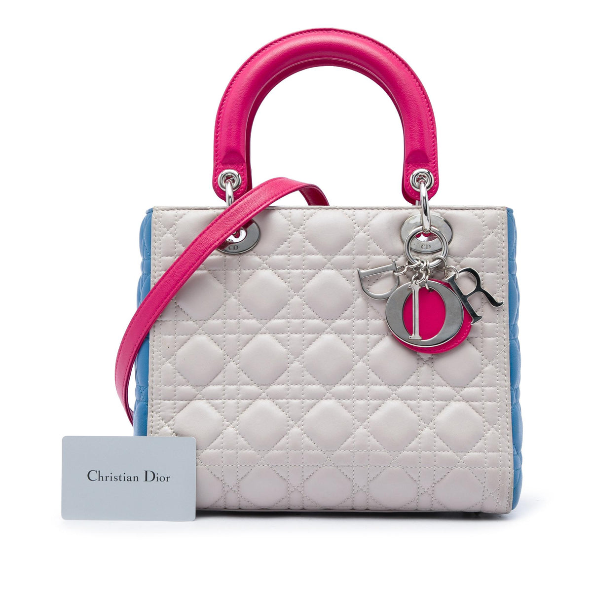 Dior Medium Tricolor Lambskin Cannage Lady Dior