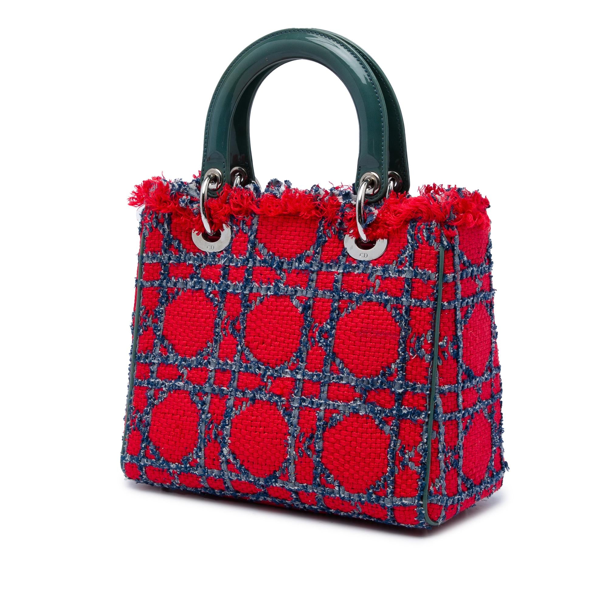 Dior Medium Tweed Cannage Fringe Lady Dior