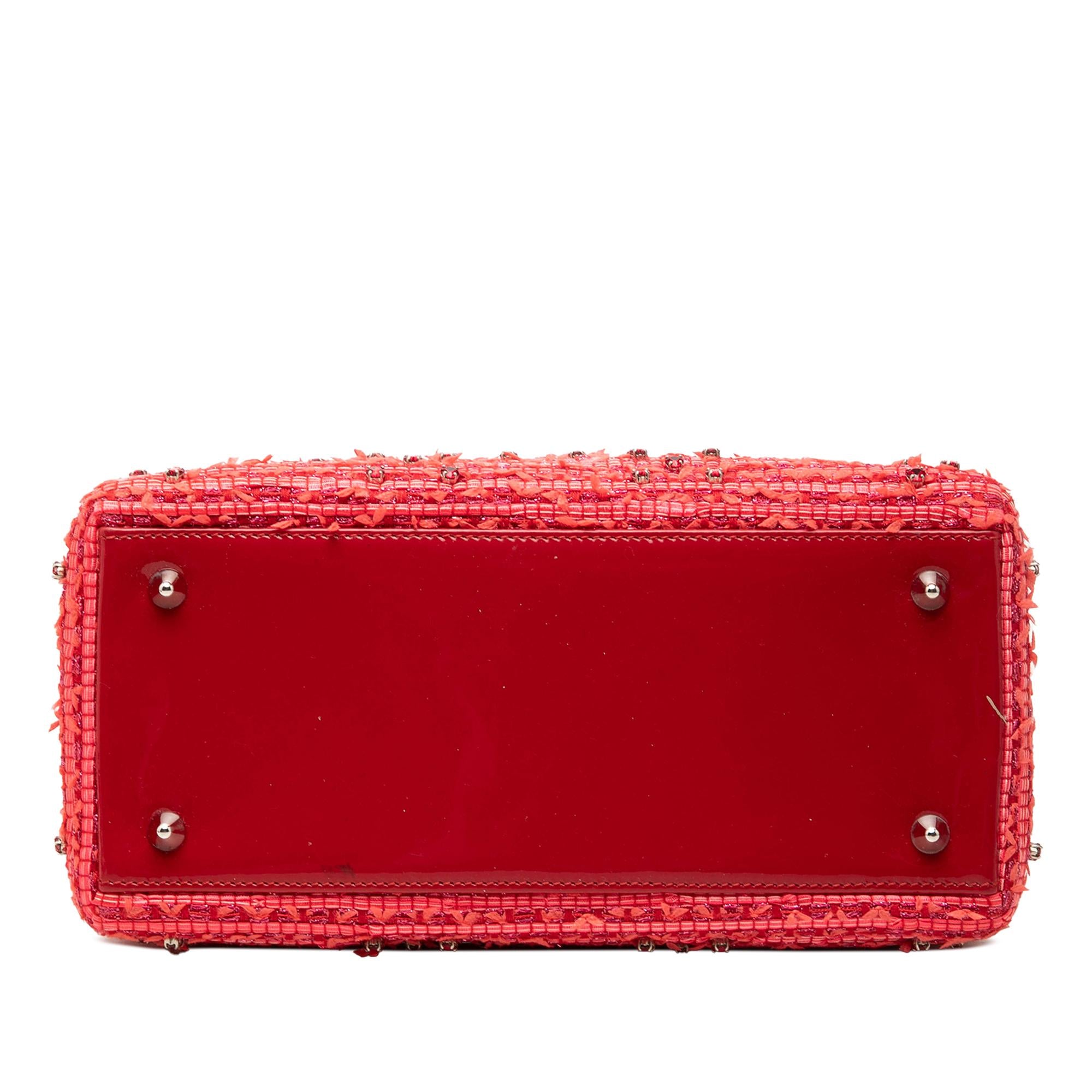 Dior Medium Tweed Fringe Rhinestone Lady Dior