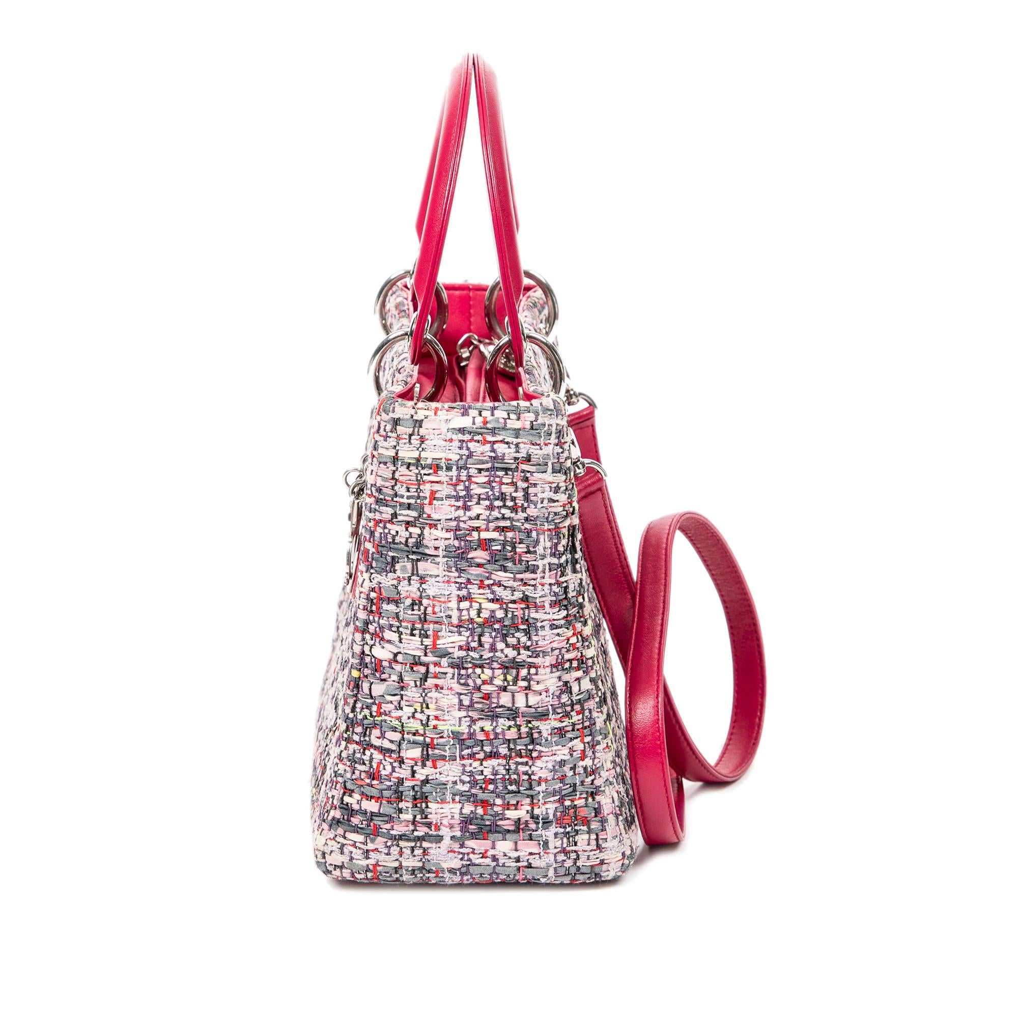 Dior Medium Tweed Lady Dior Satchel (SHG-8yJnUk)