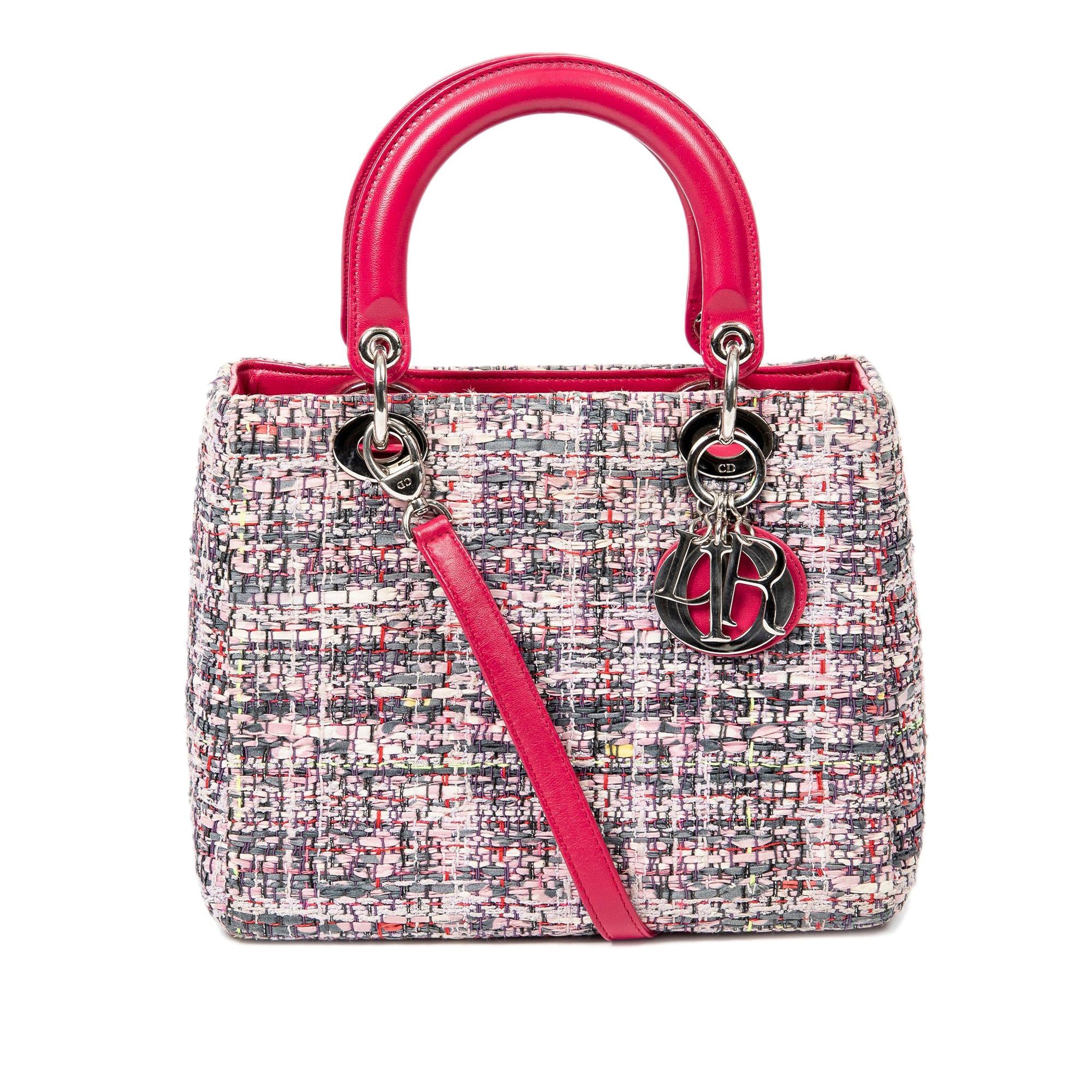 Dior Medium Tweed Lady Dior Satchel (SHG-8yJnUk)