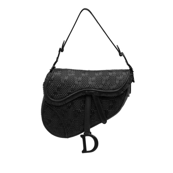 Dior Medium Ultramatte Woven Saddle Bag (SHG-B1s217)