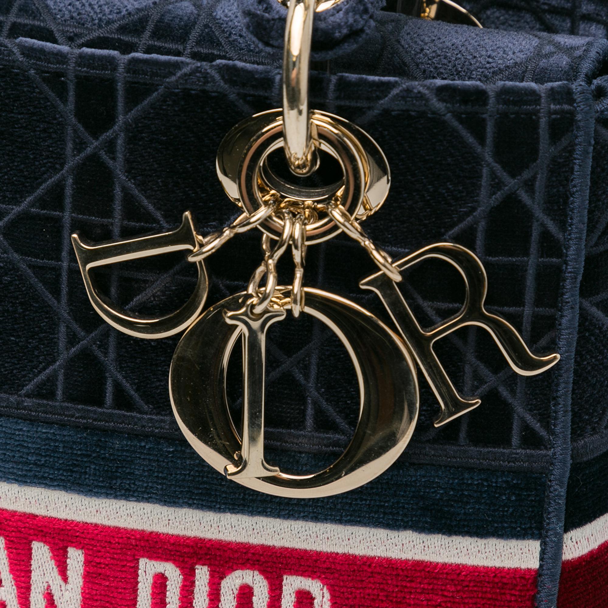 Dior Medium Velvet Cannage Lady D-Lite (SHG-ysoyN0)
