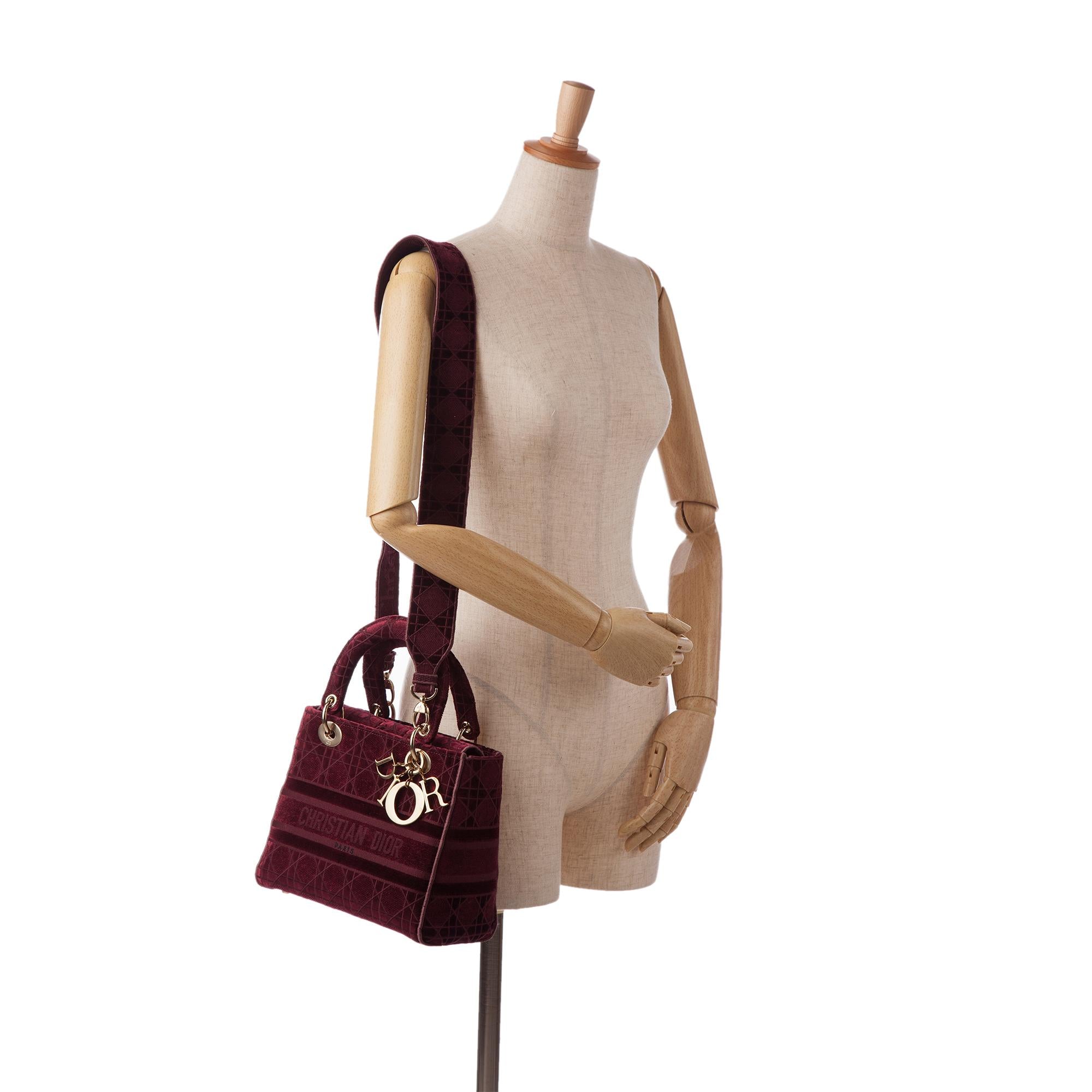 Dior Medium Velvet Cannage Lady D Lite