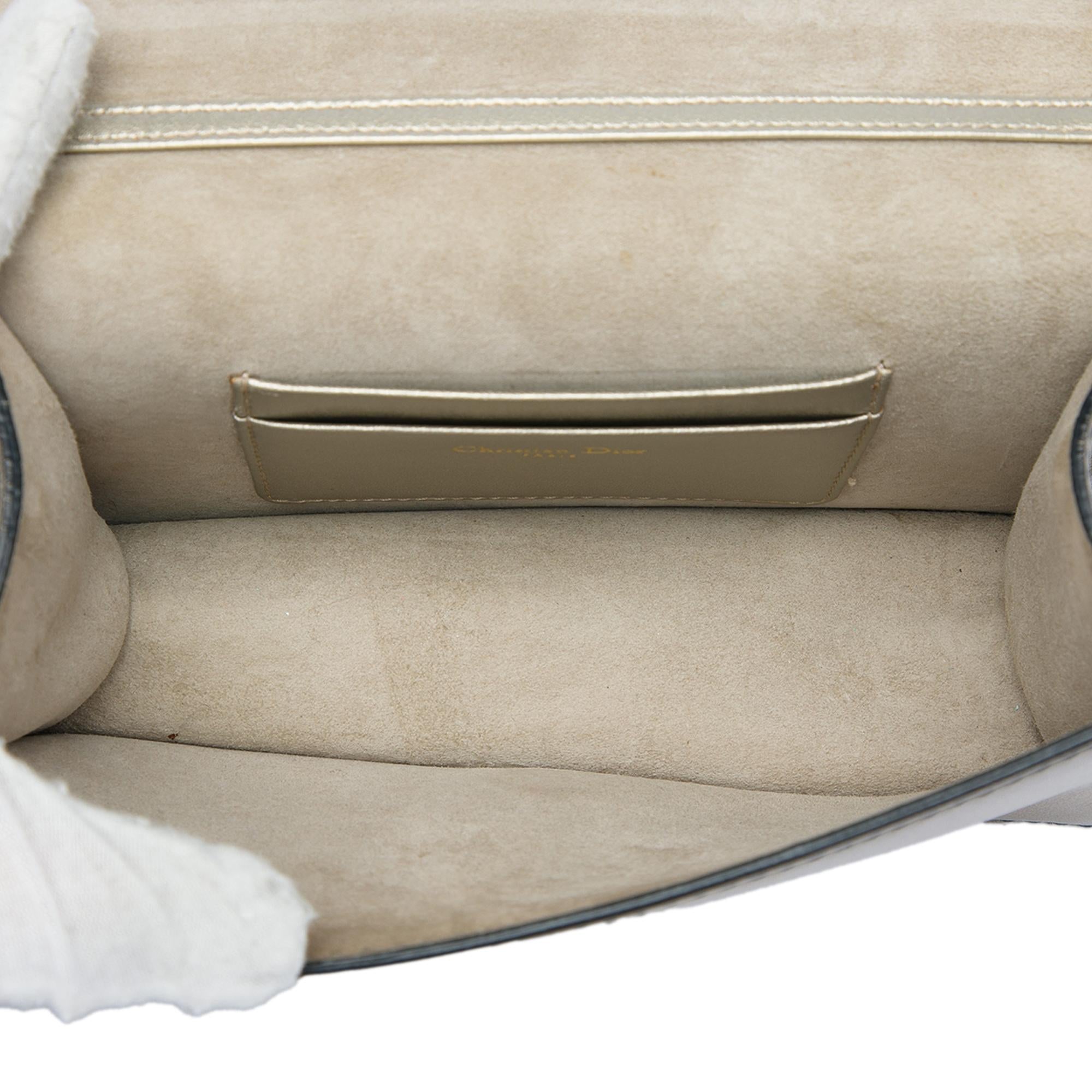 Dior Metallic Calfskin JAdior Clutch with Chain