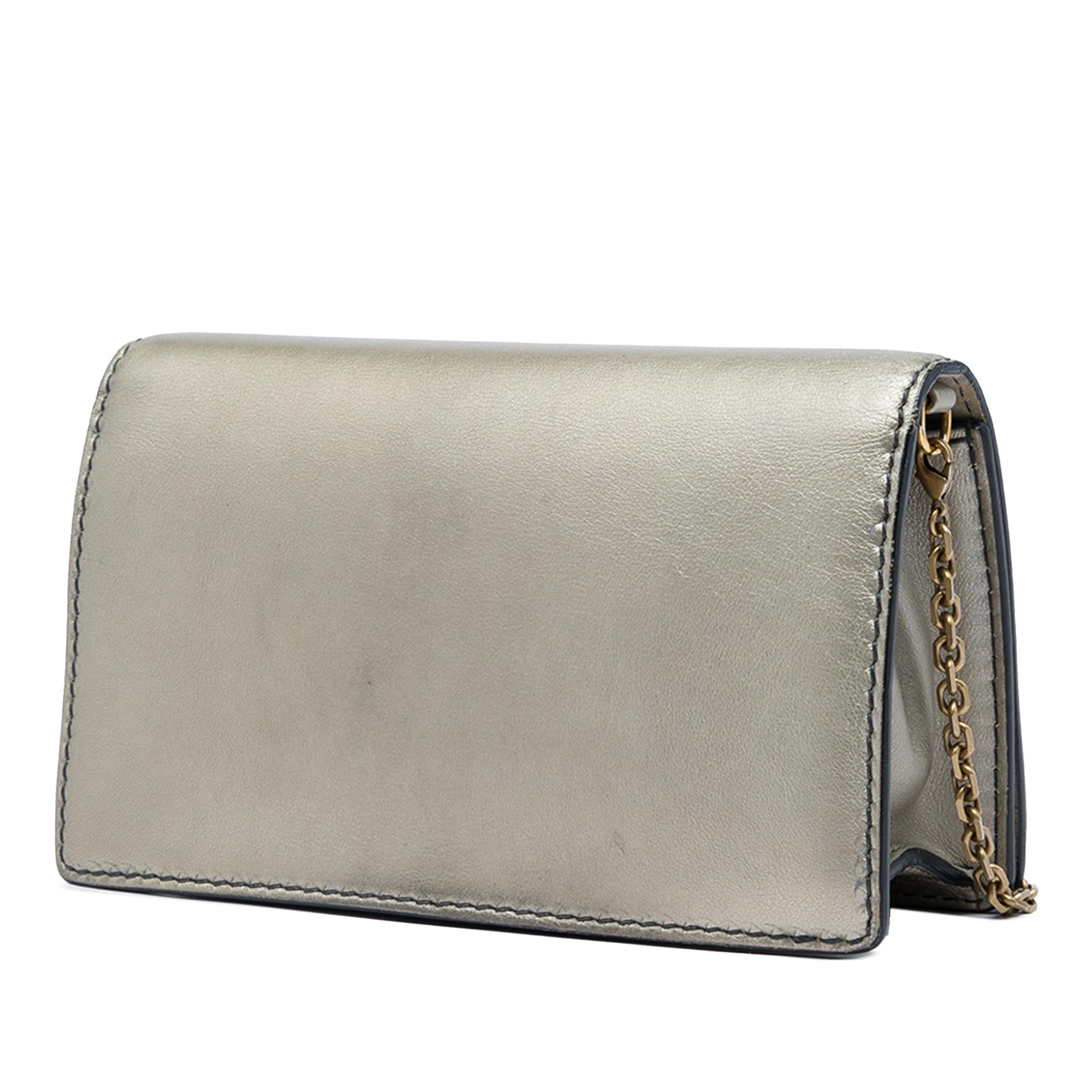 Dior Metallic Calfskin JAdior Clutch with Chain