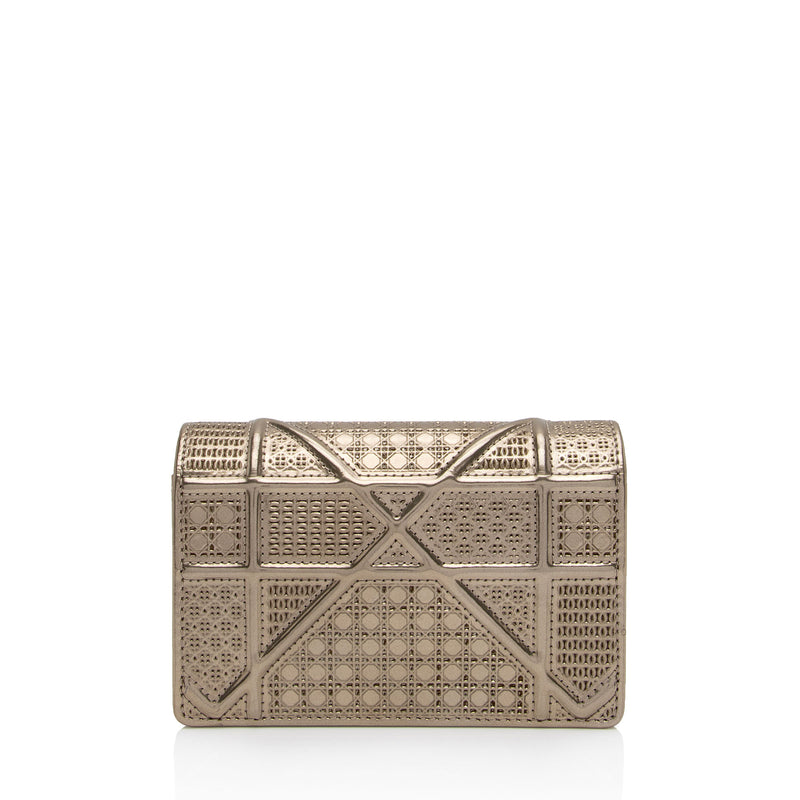 DIOR Diorama Patent Leather Clutch, Metallic Gold, Cannage Pattern