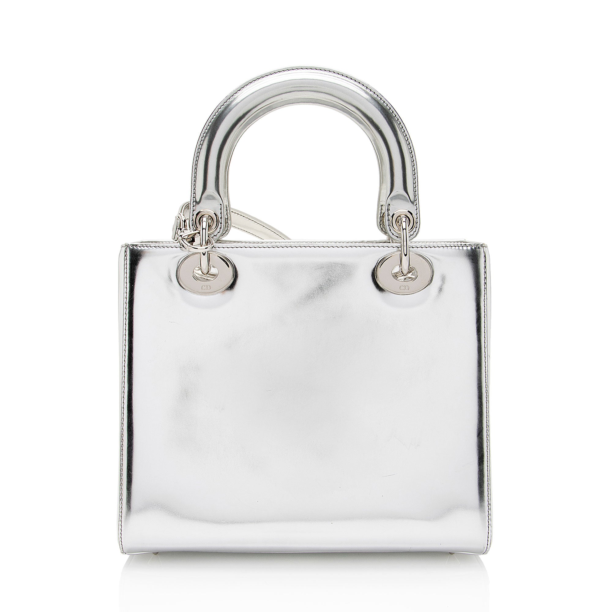 Dior Metallic Patent Leather Lady Dior Medium Tote