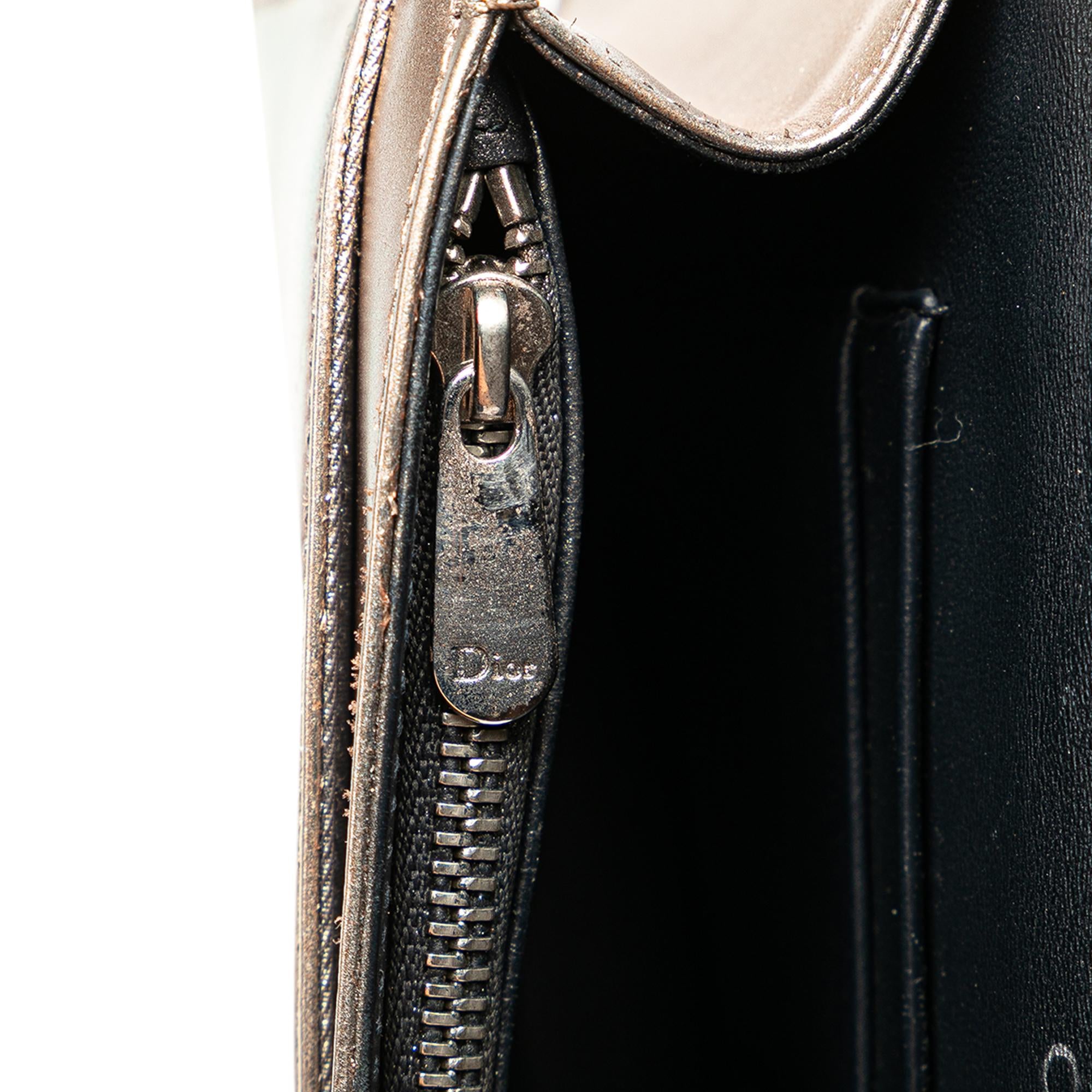 Dior Metallic Patent Microcannage Diorama Wallet on Chain (SHG-ZbLO9L)