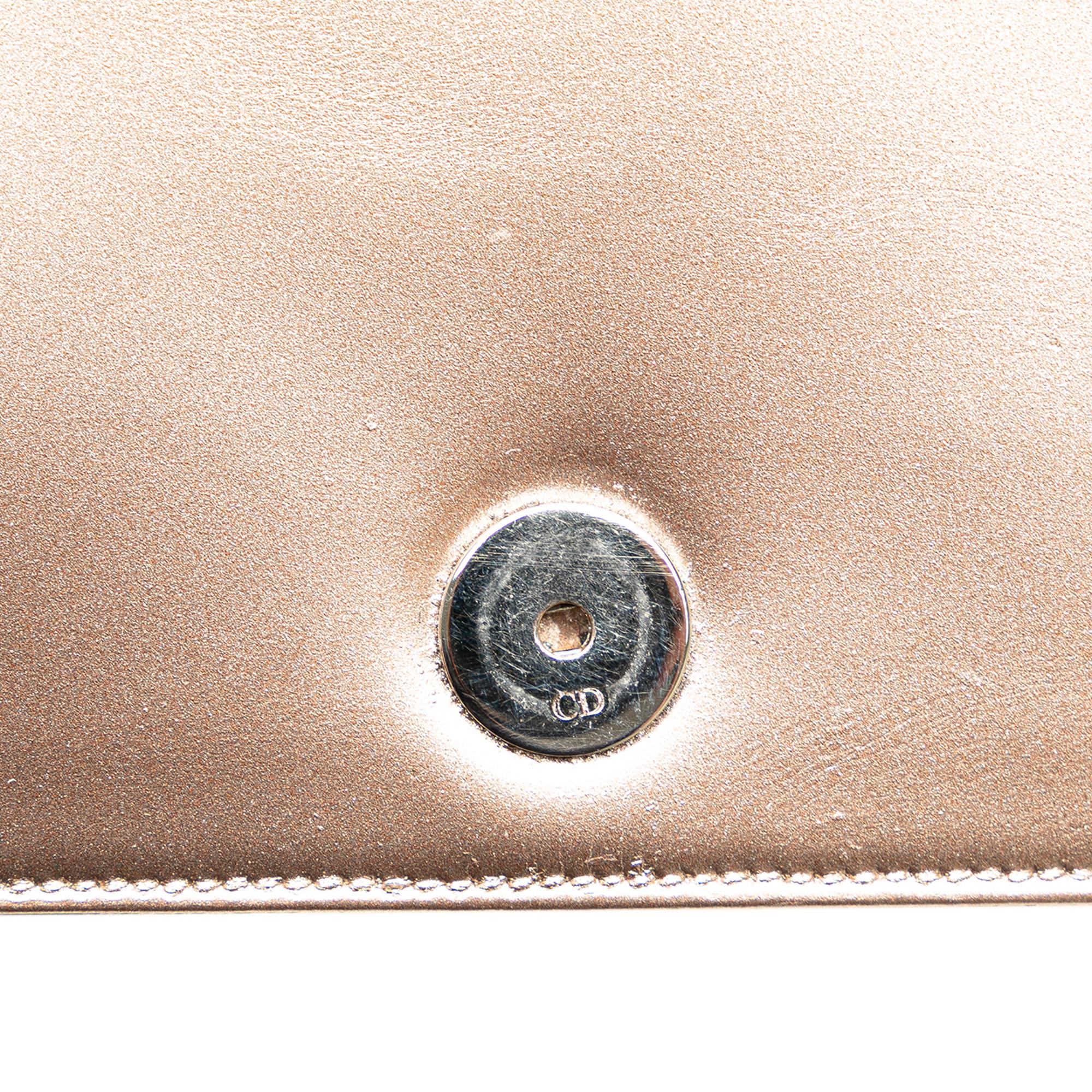 Dior Metallic Patent Microcannage Diorama Wallet on Chain (SHG-ZbLO9L)