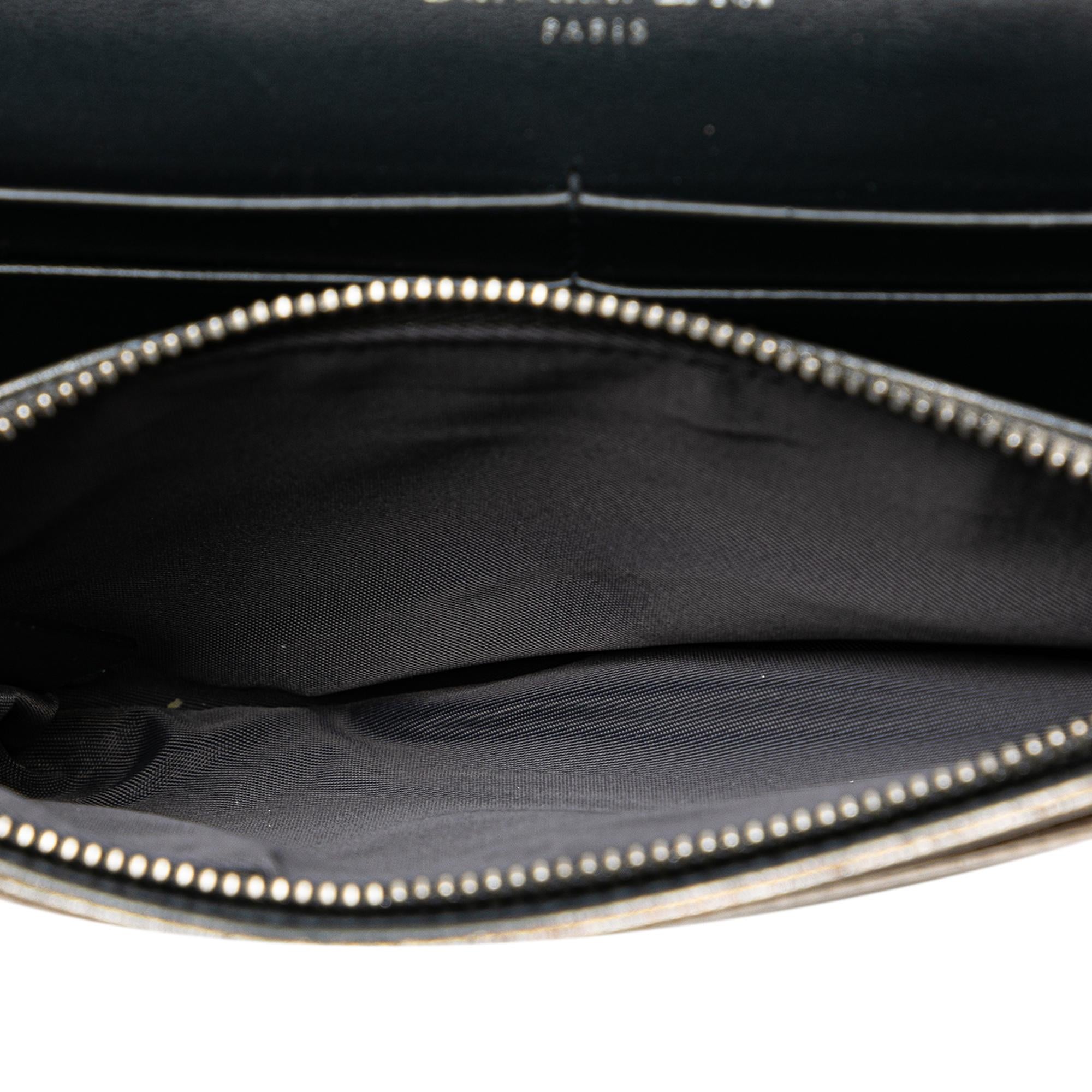 Dior Metallic Patent Microcannage Diorama Wallet on Chain (SHG-ZbLO9L)