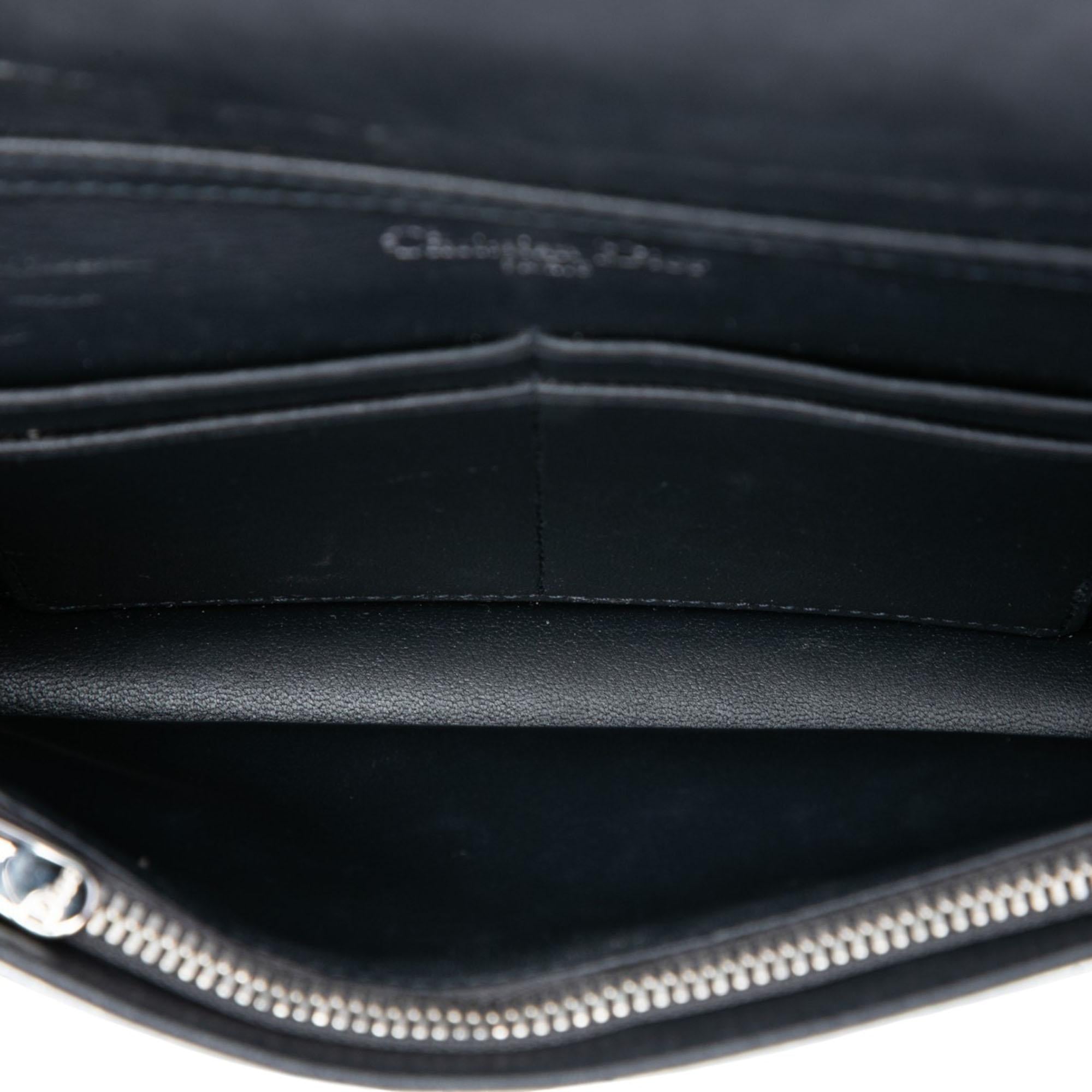 Dior Metallic Patent Microcannage Diorama Wallet on Chain