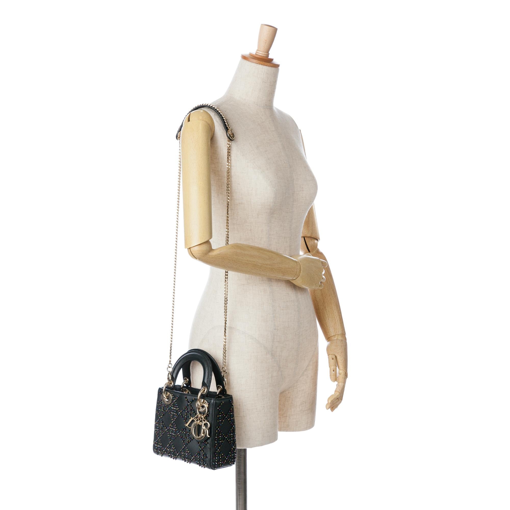 Dior Mini Beaded Lambskin Cannage Lady Dior (SHG-T5wYHY)