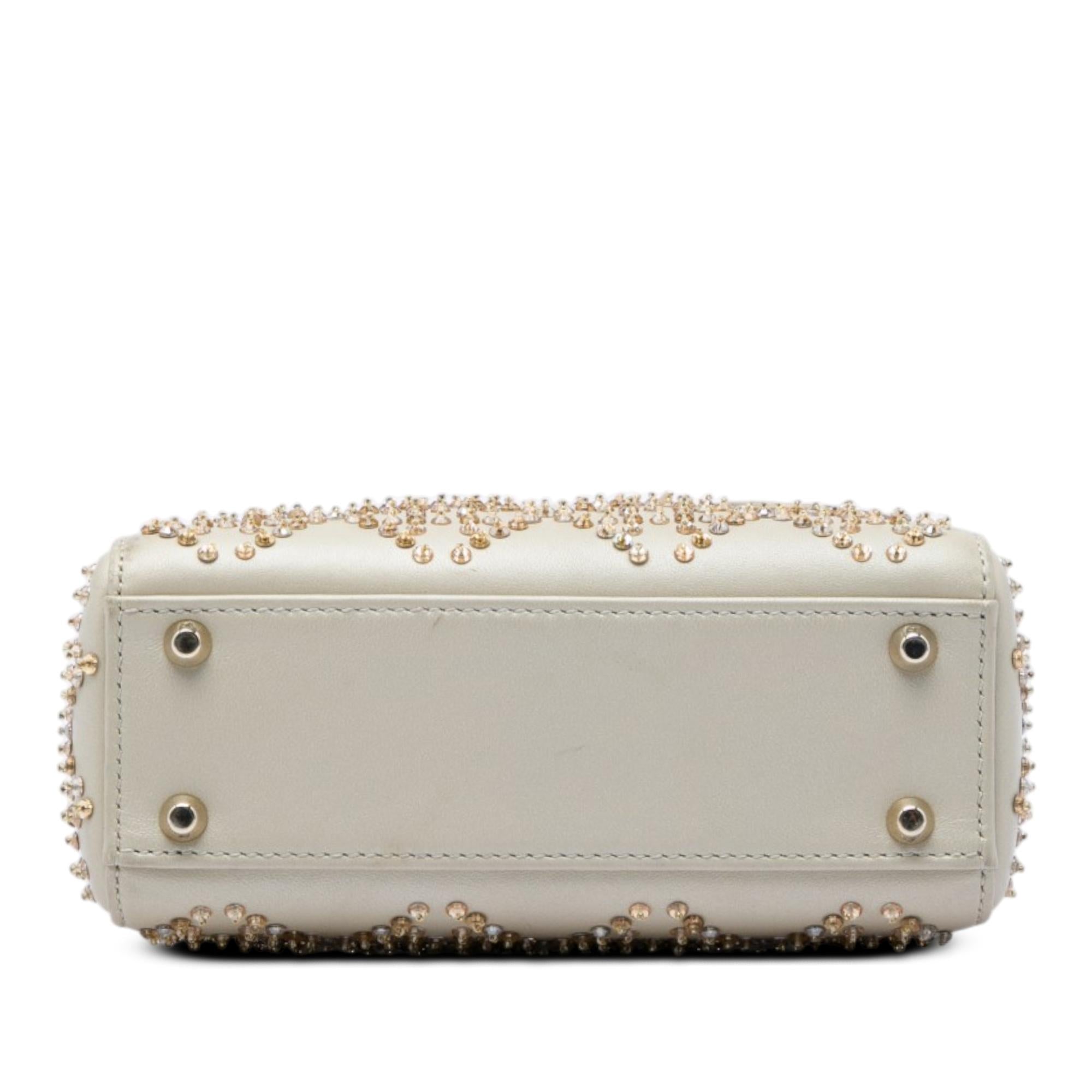 Dior Mini Beaded Metallic Lambskin Cannage Lady Dior