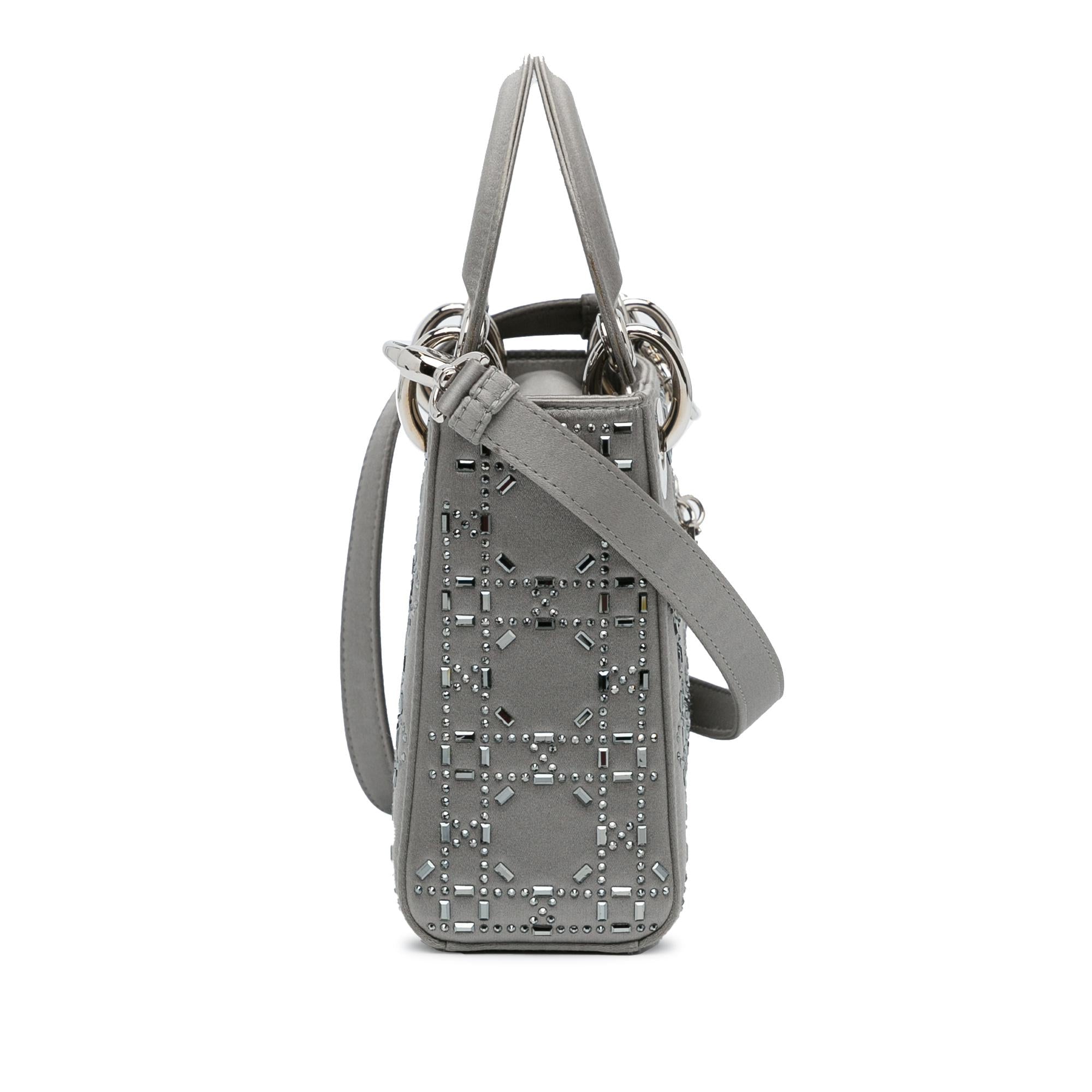 Dior Mini Beaded Satin Cannage Lady Dior (SHG-gwW3DC)