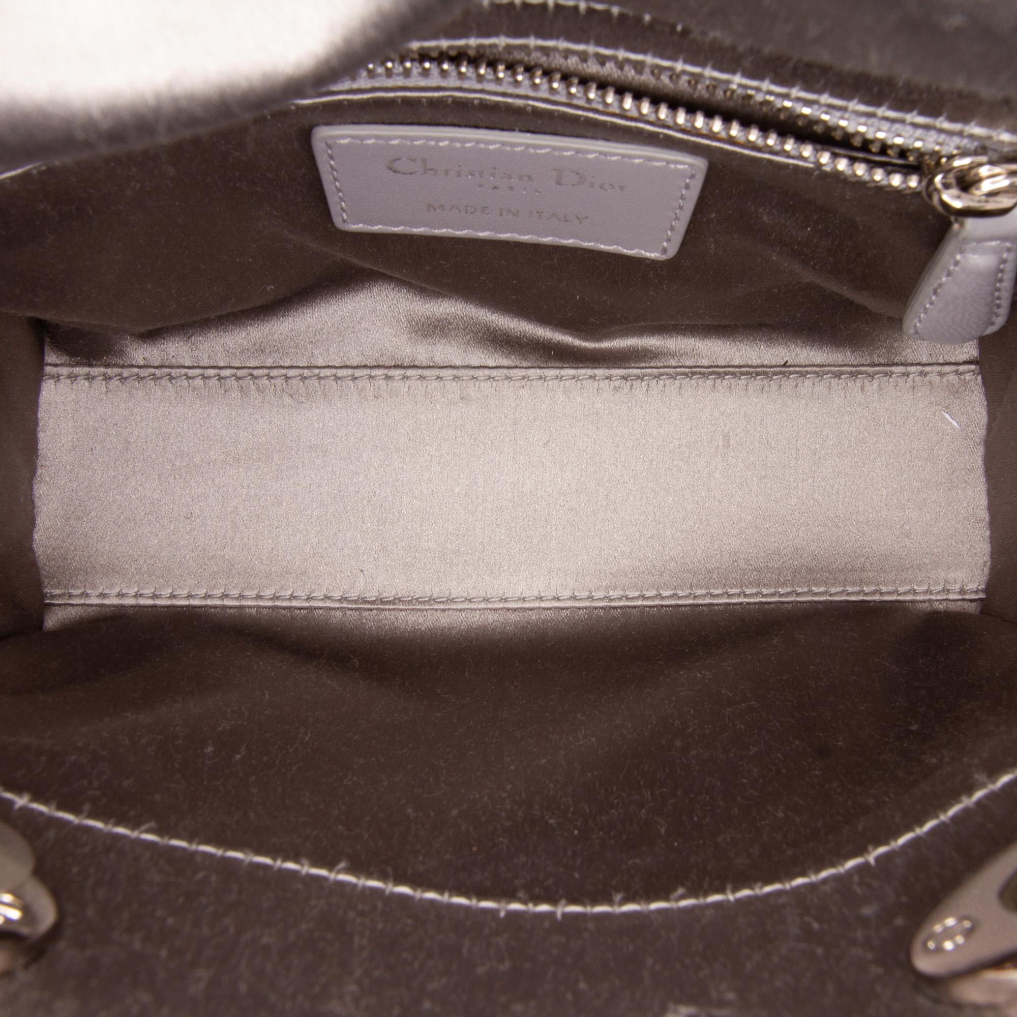 Dior Mini Beaded Satin Cannage Lady Dior (SHG-gwW3DC)