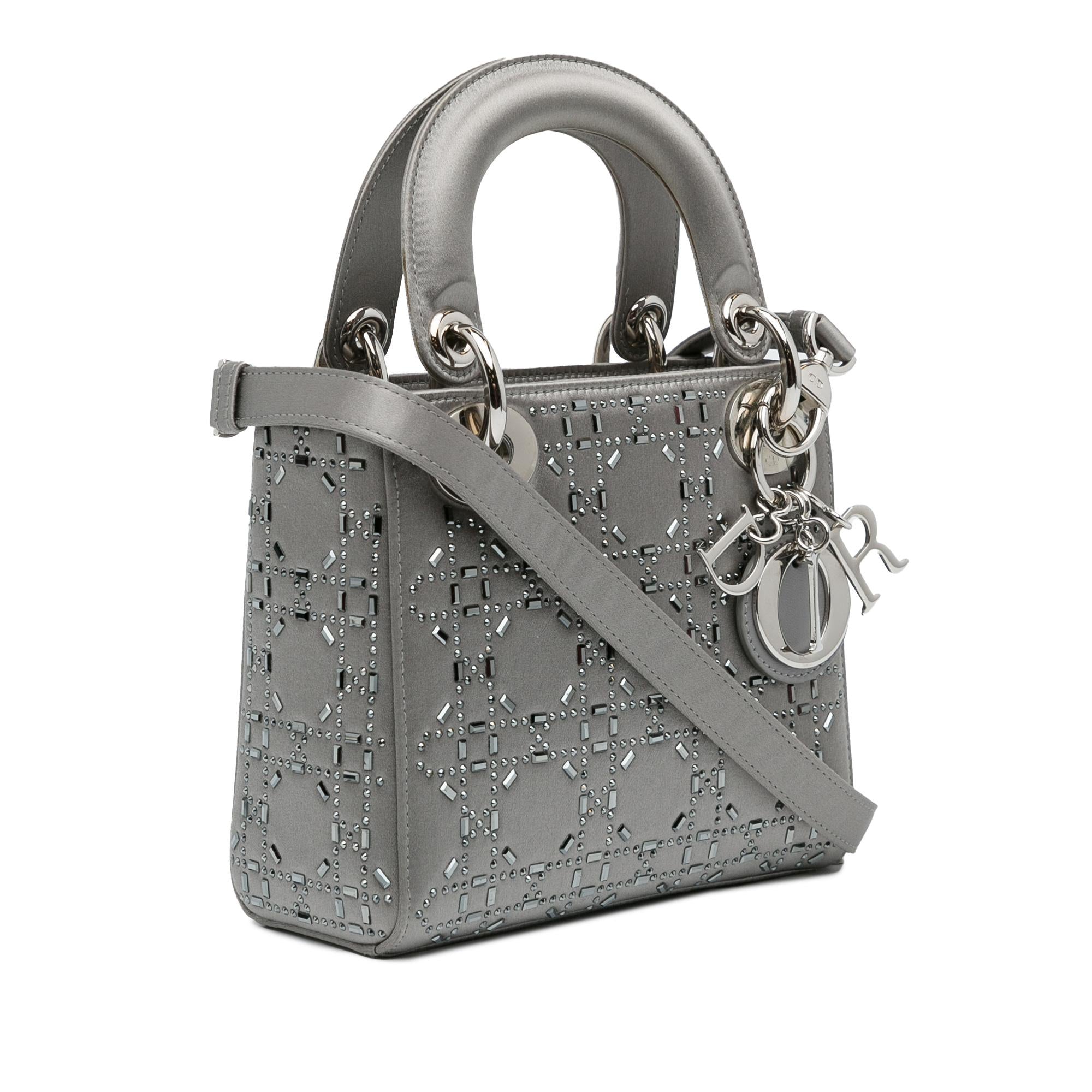 Dior Mini Beaded Satin Cannage Lady Dior (SHG-gwW3DC)