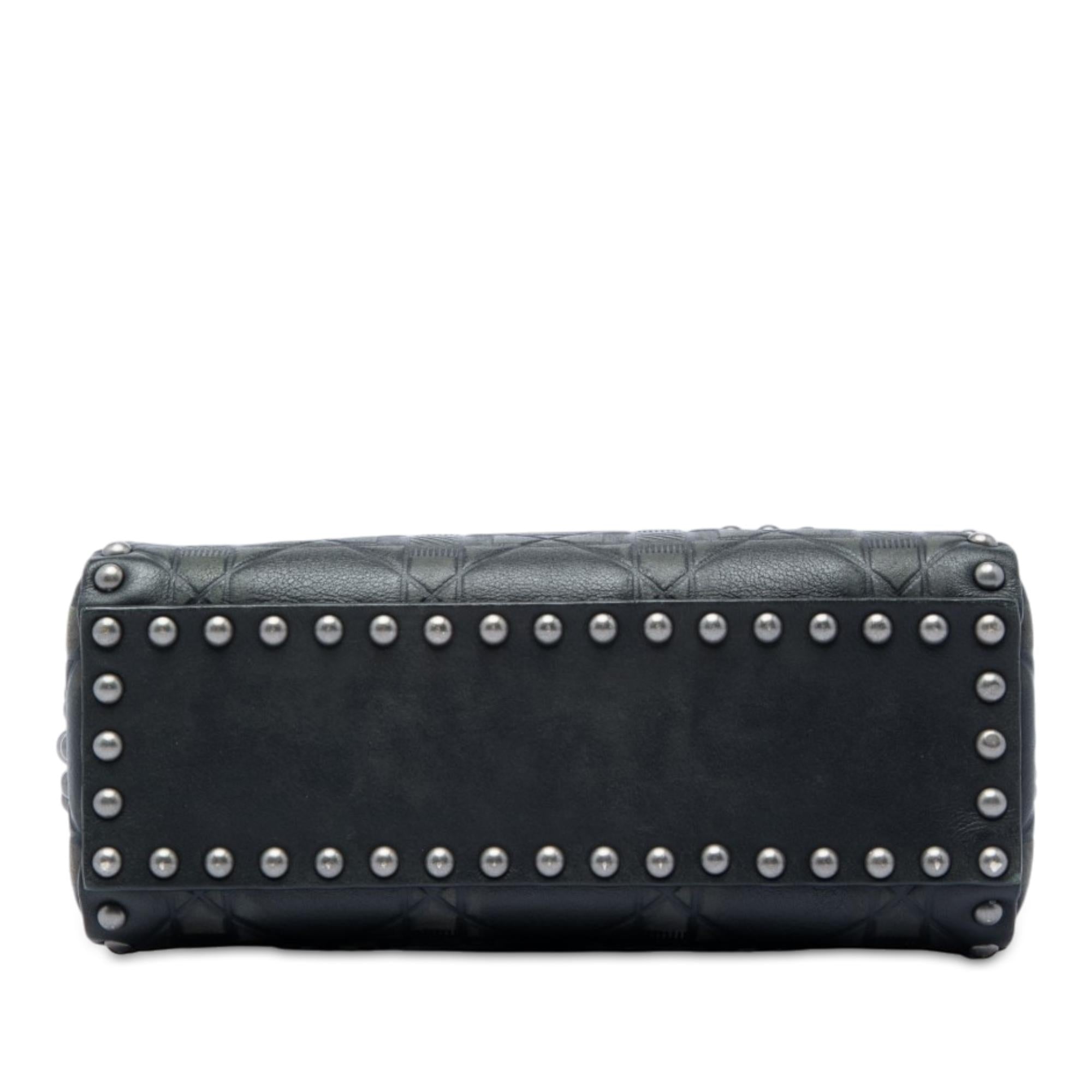 Dior Mini Calfskin Cannage Studded Flower Lady Dior