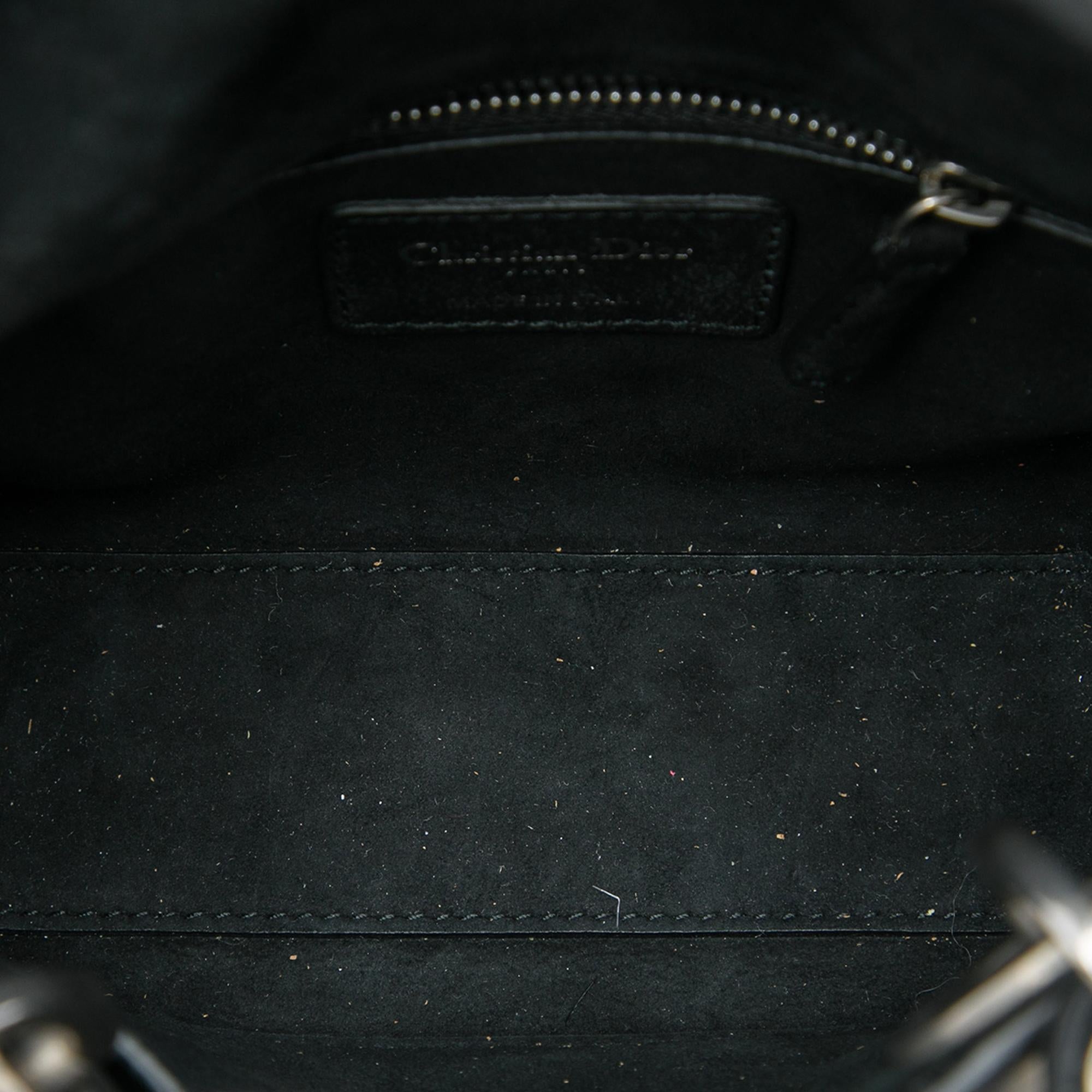 Dior Mini Calfskin Cannage Studded Flower Lady Dior