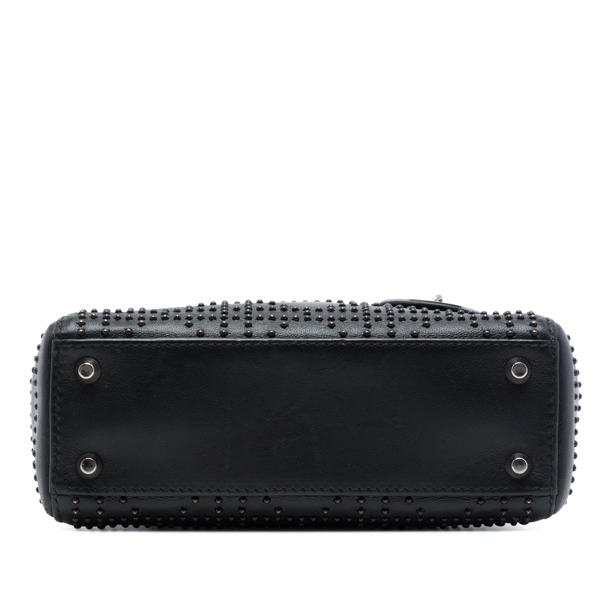 Dior Mini Calfskin Cannage Studded Lady Dior