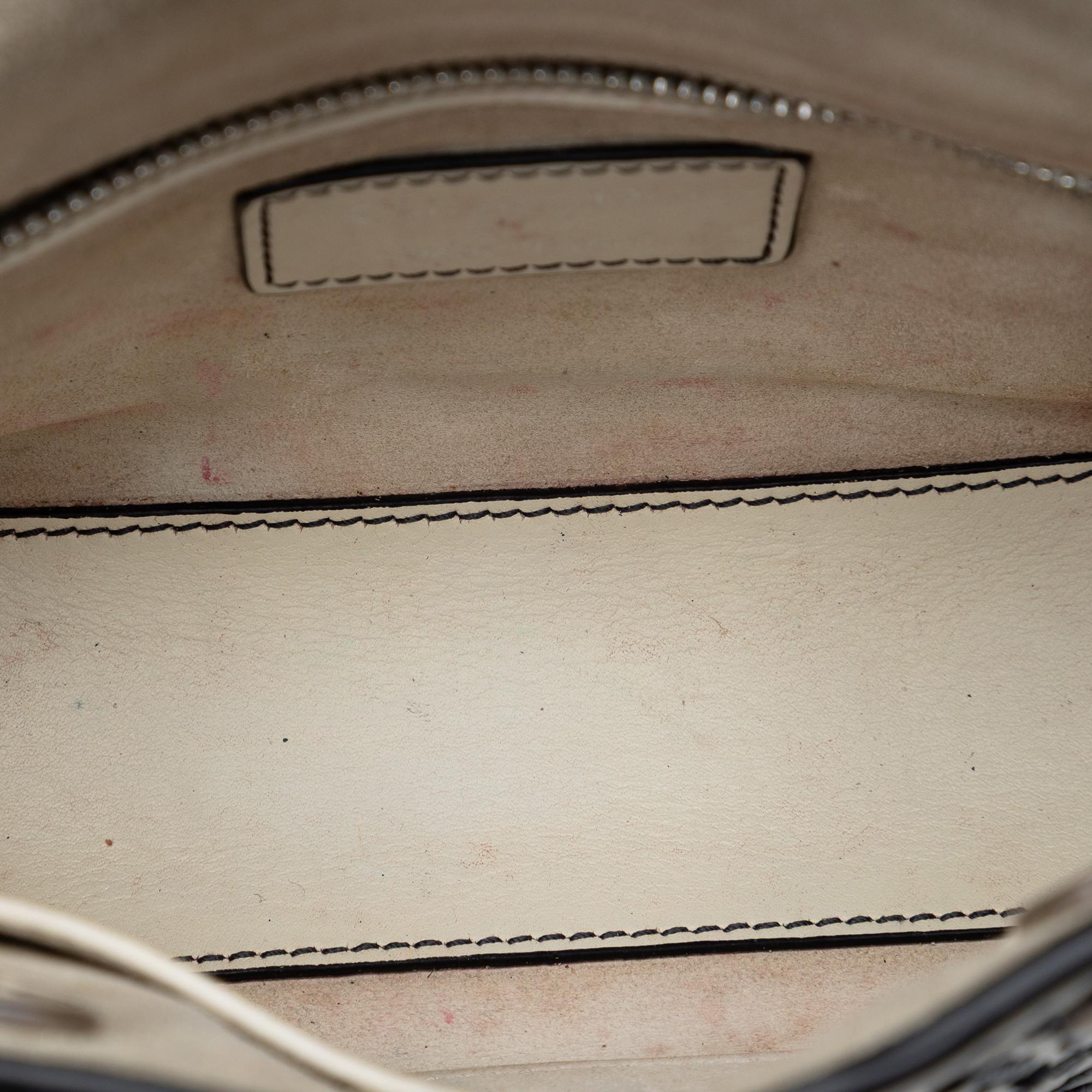 Dior Mini Calfskin Flower Embroidered Lady Dior