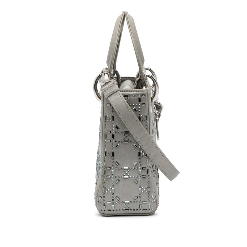 Dior Mini Crystal-Embellished Satin Lady Dior (SHG-s77LCa)